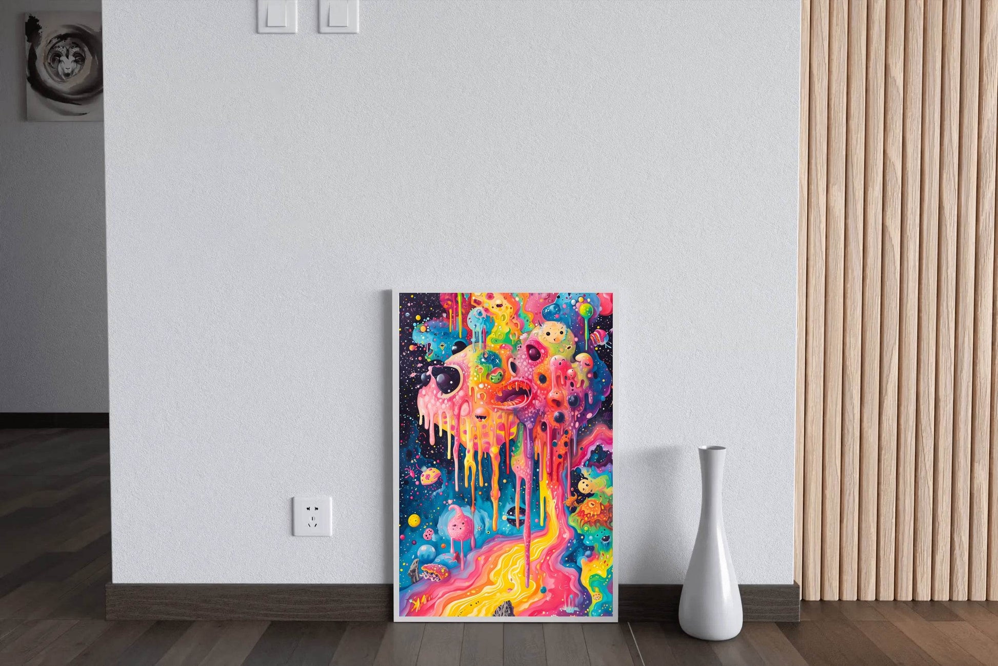 Brightly Colored Psychedelic Painting of a Monster Wall Art - beink online art store