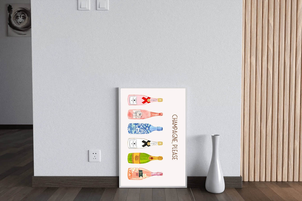 Different Bottles of Champagne Wall Art - beink online art store