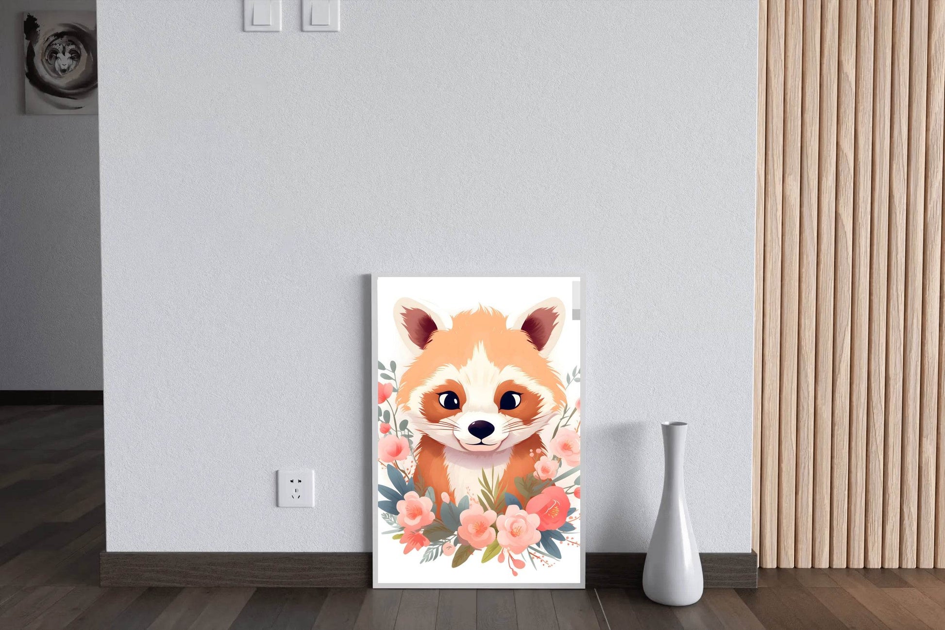 Cute Watercolor Red Panda Wall Art - beink online art store