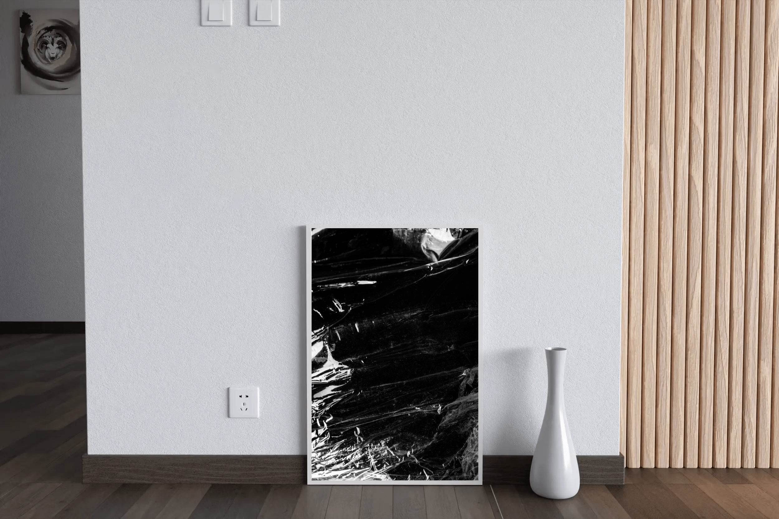Wrinkled Plastic Black & White Wall Art - beink online art store