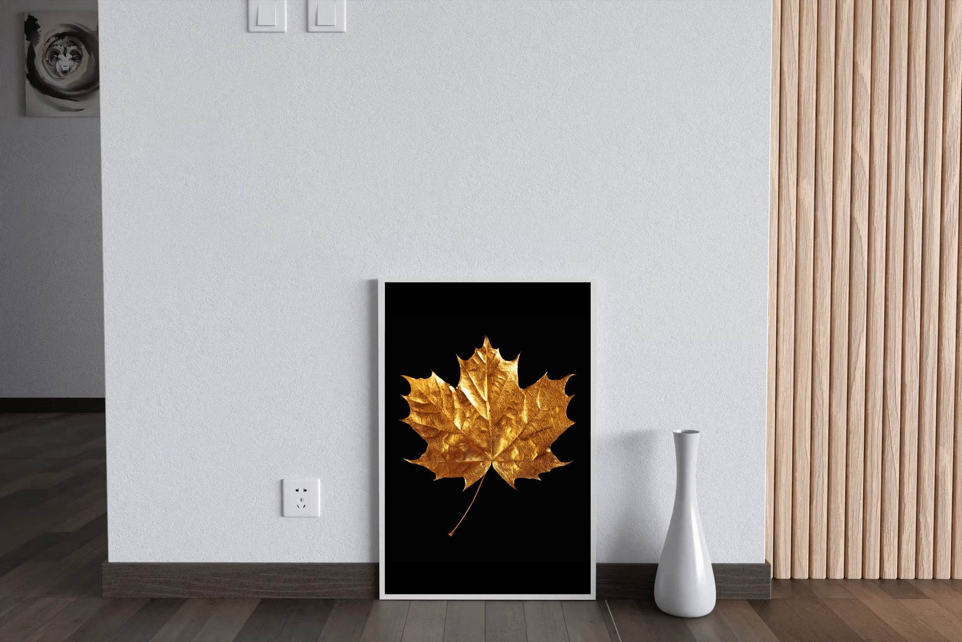 Golden Plantain Leaf Wall Art - beink online art store