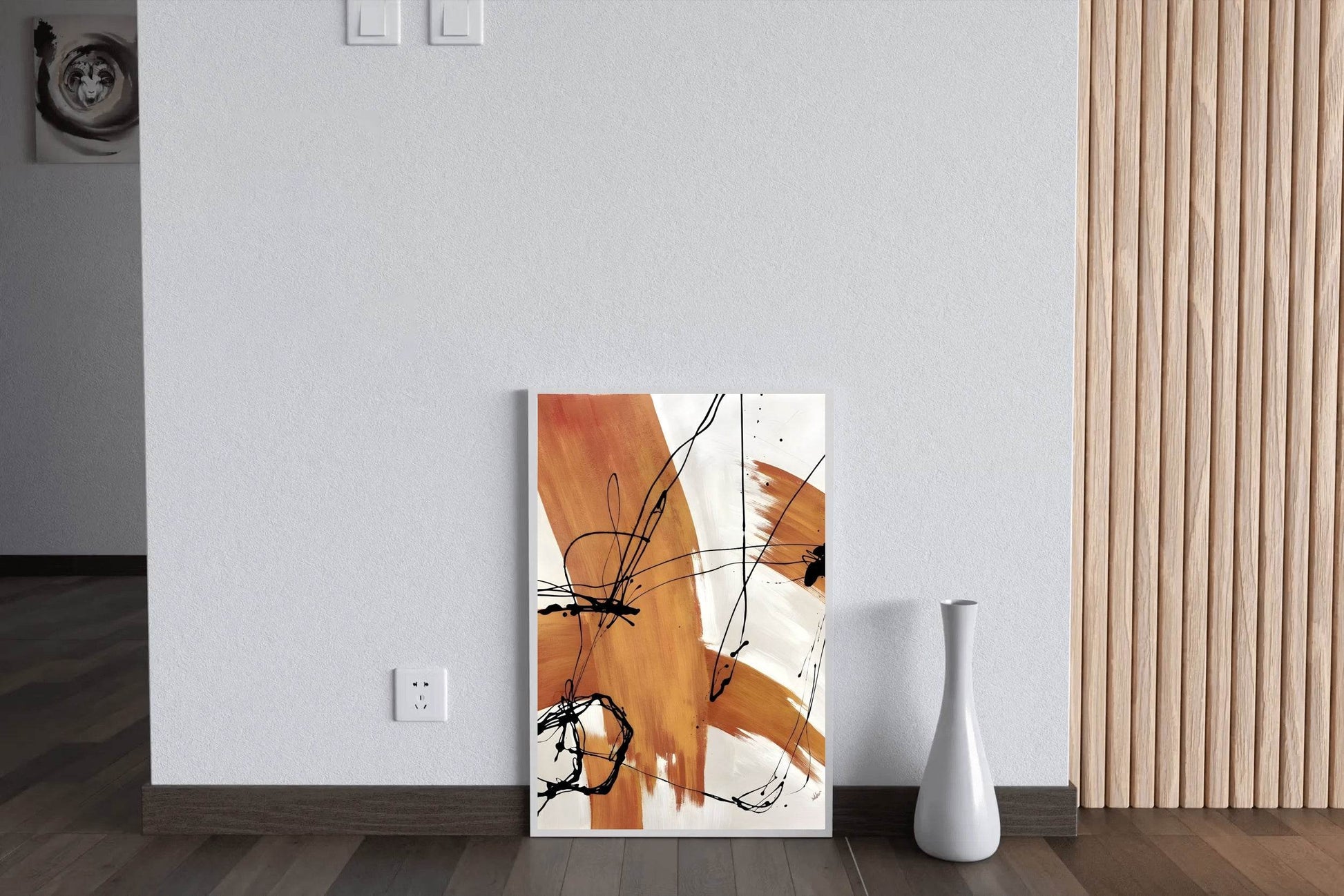 Brown Brush Strokes Modern Wall Art - beink online art store
