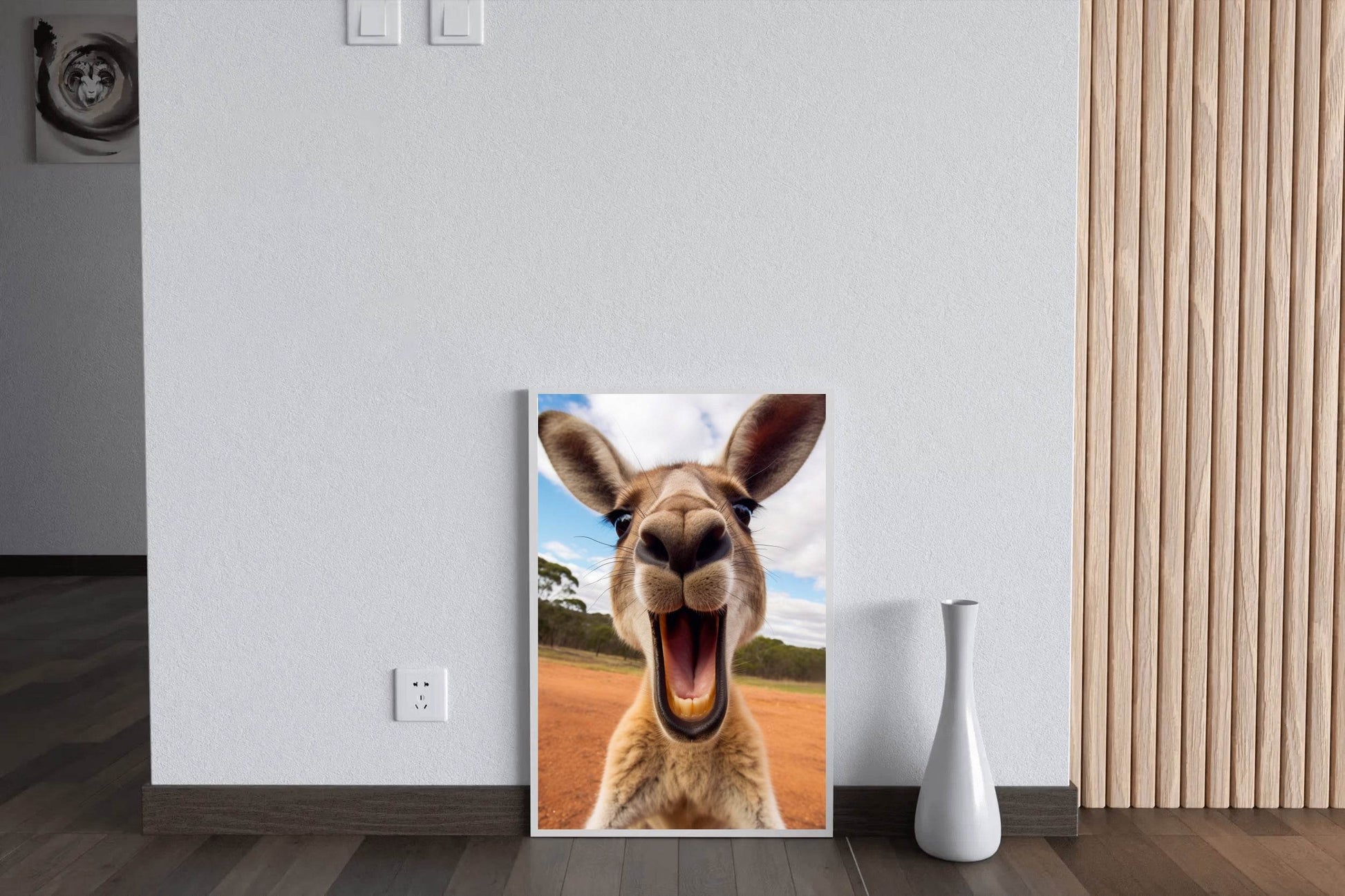 Funny Red Kangaroo Face Wall Art - beink online art store