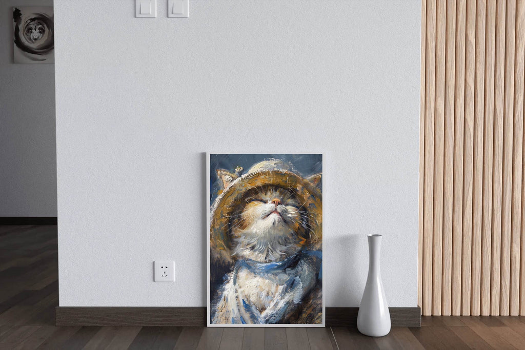 Hand Painted Portrait of Persian Cat Wall Art - beink online art store