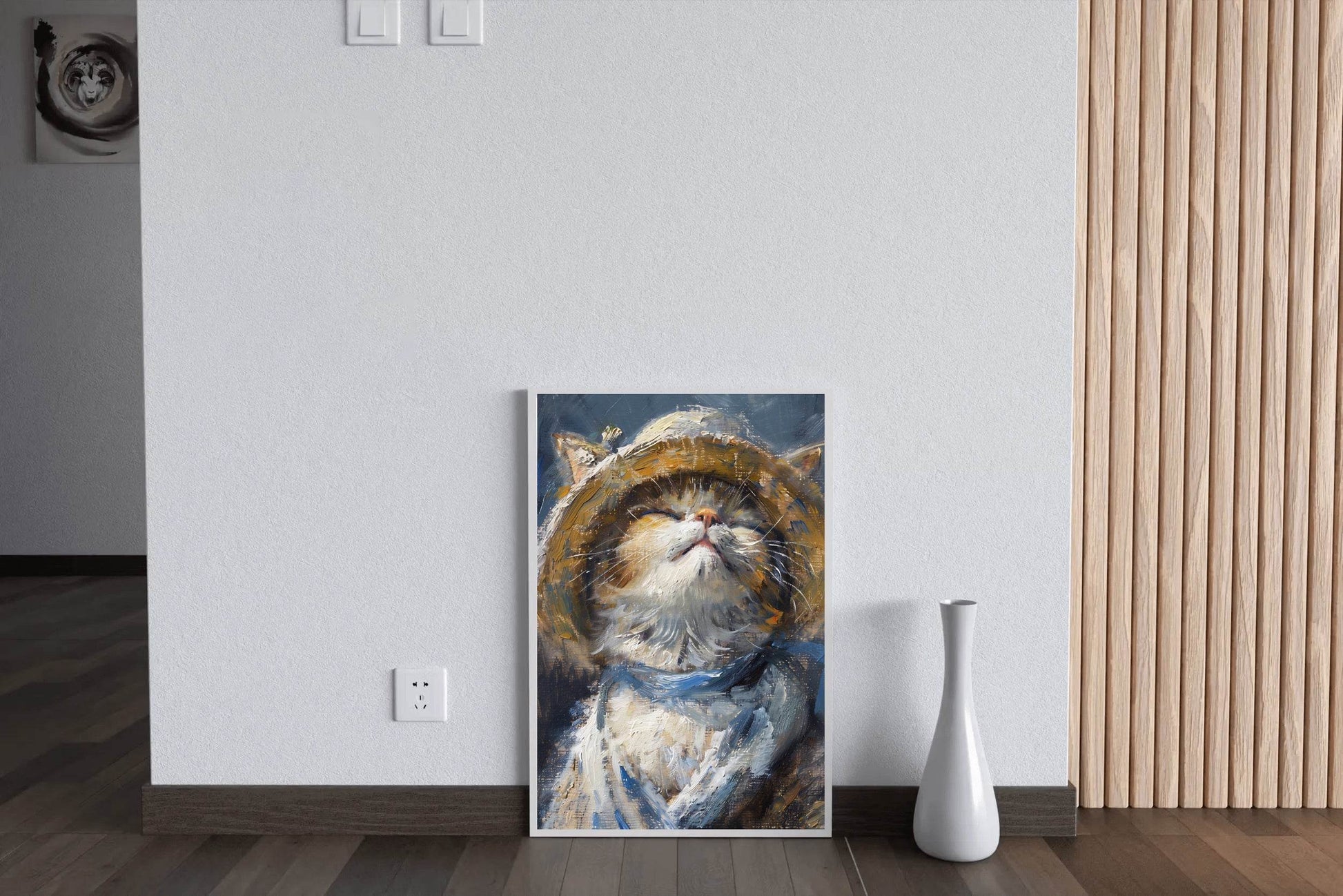 Hand Painted Portrait of Persian Cat Wall Art - beink online art store