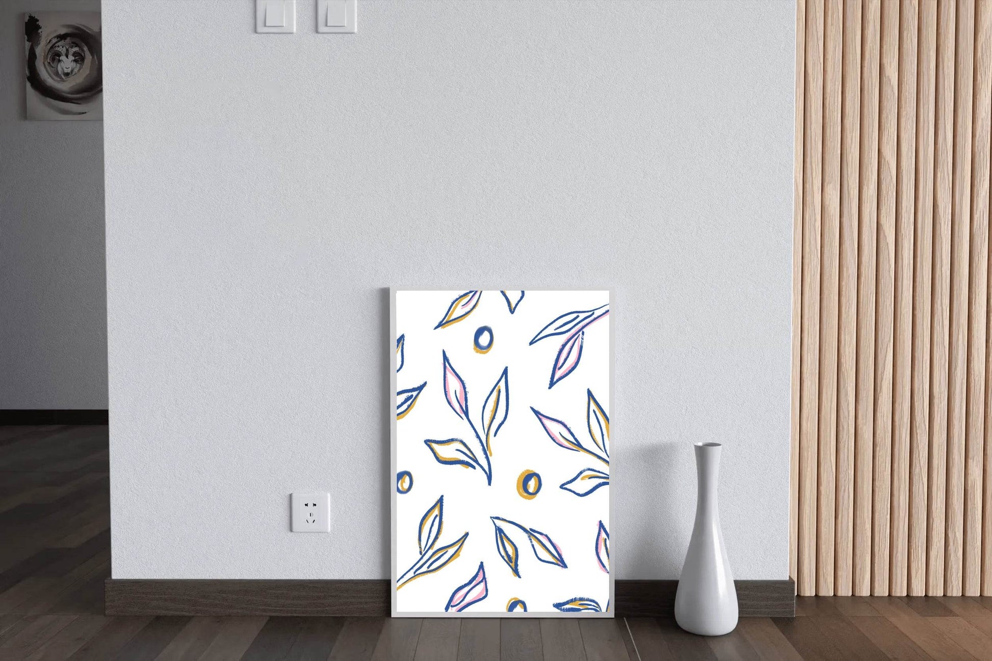 The Leaves of The Blue Boho Plant Wall Art - beink online art store