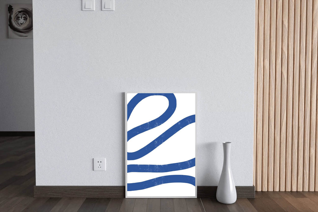 Blue Spiral Llines Wall Art - beink online art store