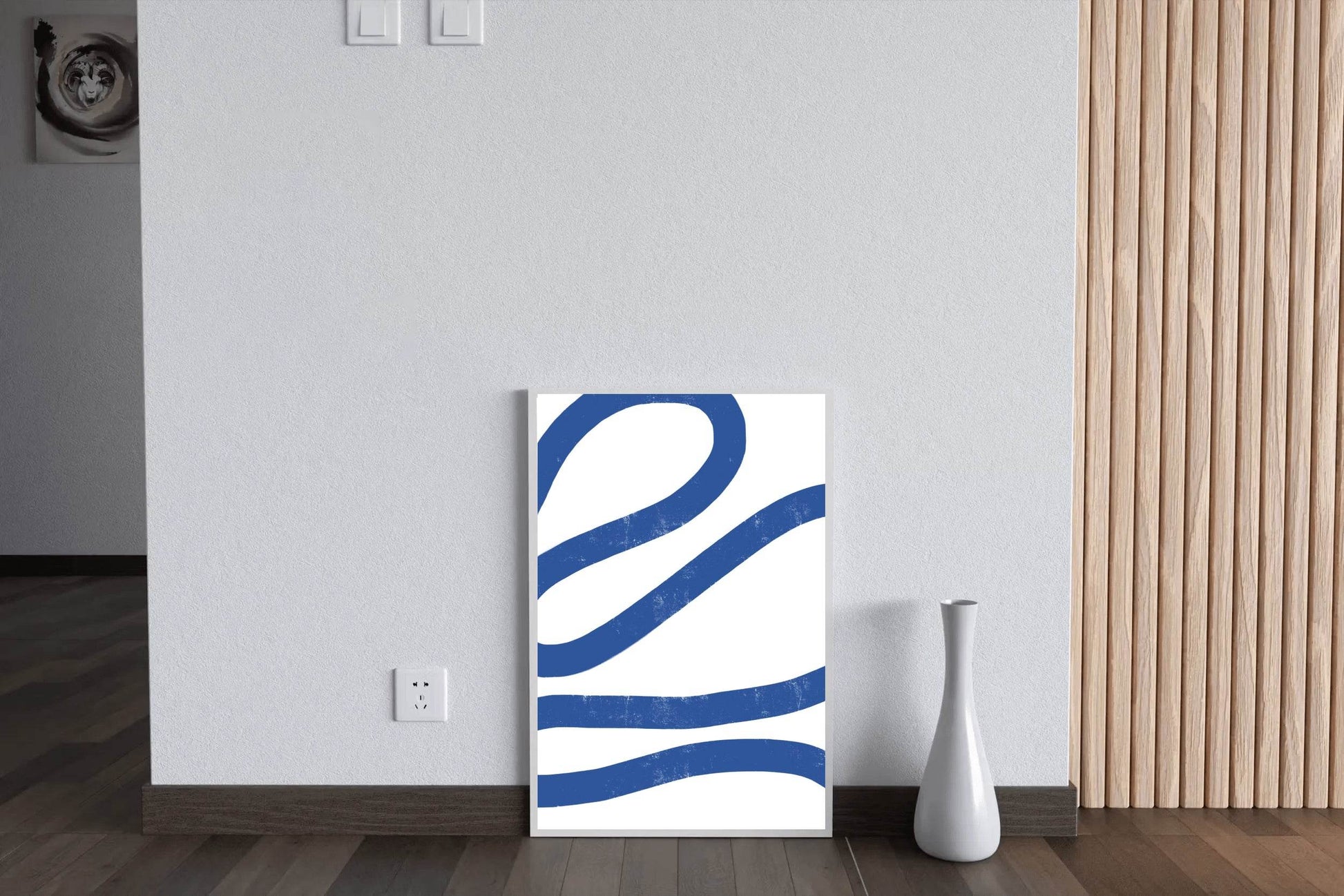 Blue Spiral Llines Wall Art - beink online art store
