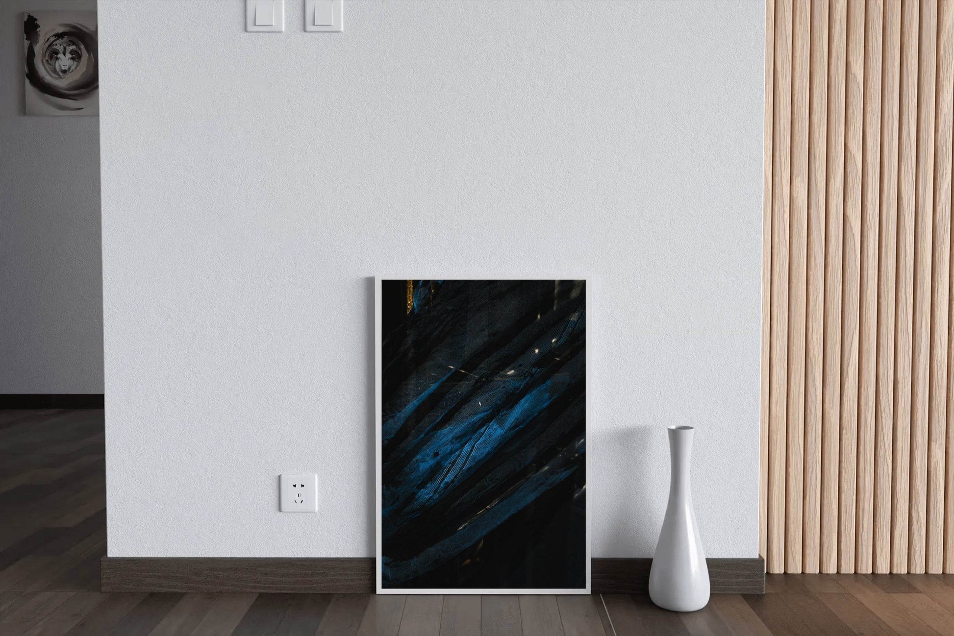 Night View on Mountain with Blue Light Abstract Wall Art - beink online art store