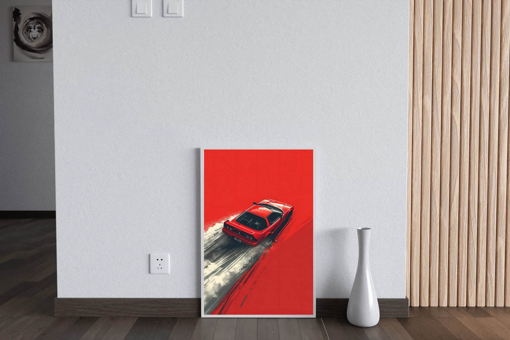 Red Sports Car & Red Background Wall Art - beink online art store