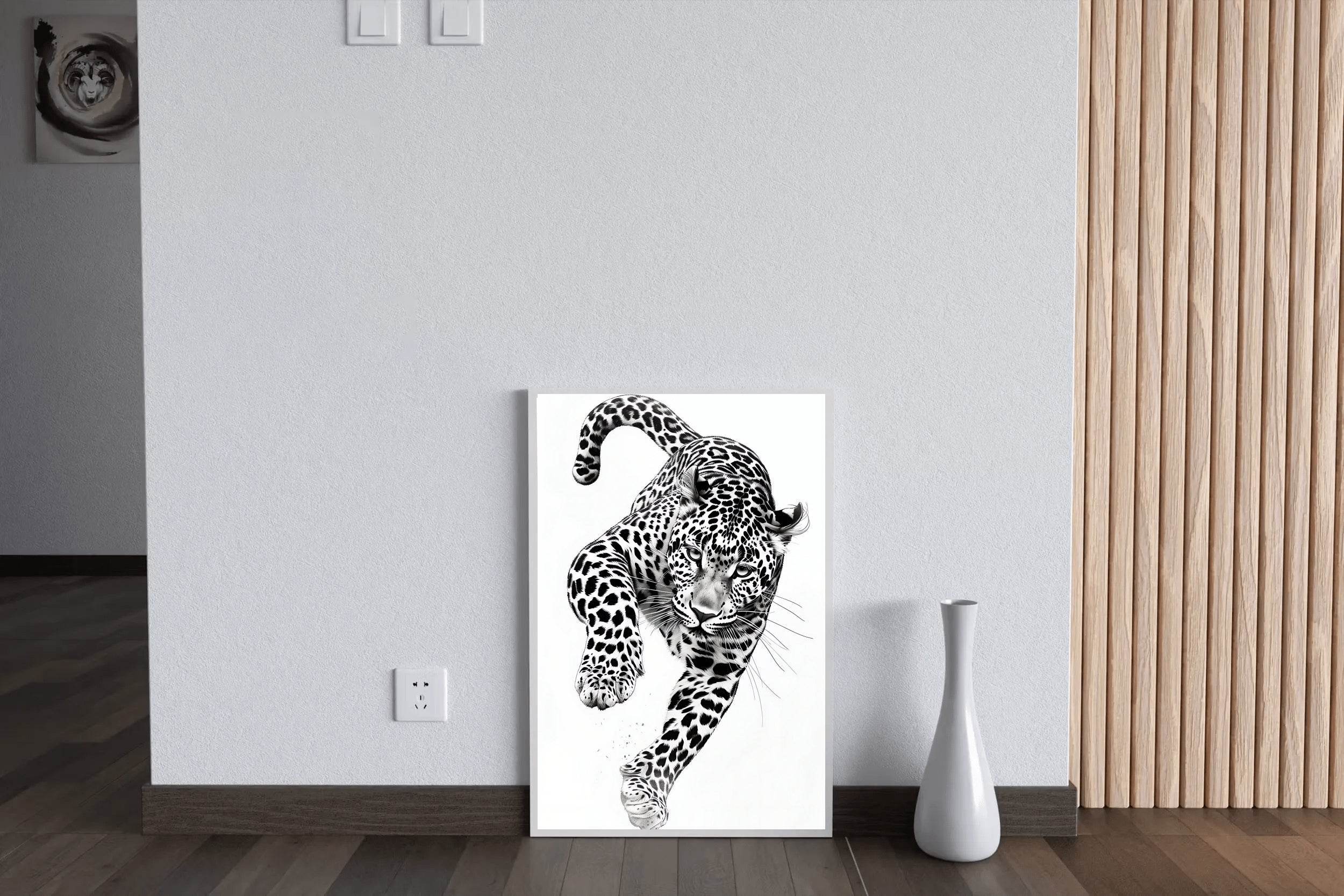 Black and White Leopard Wall Art - beink online art store