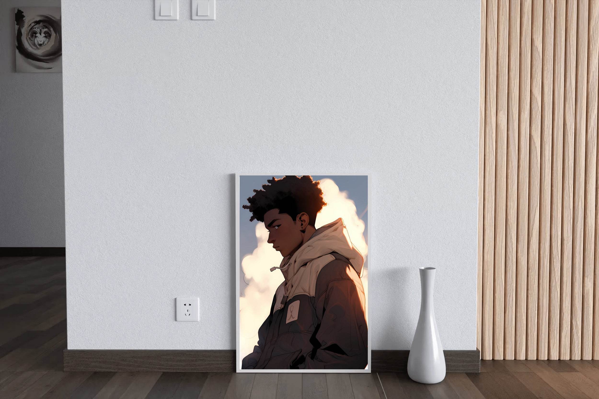 Anime Style Man Portrait Wall Art - beink online art store