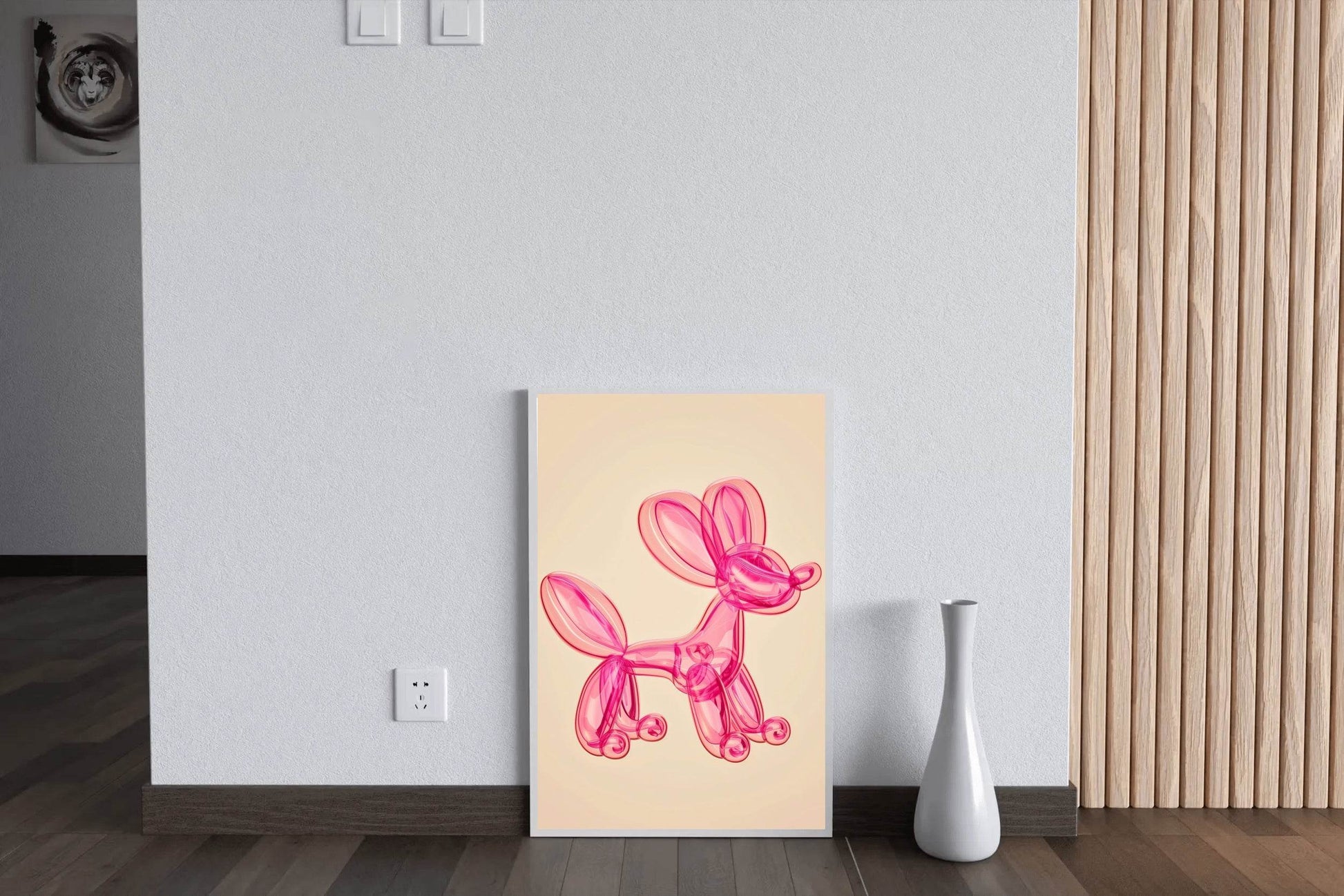 Pink Preppy Balloon Dog Wall Art - beink online art store