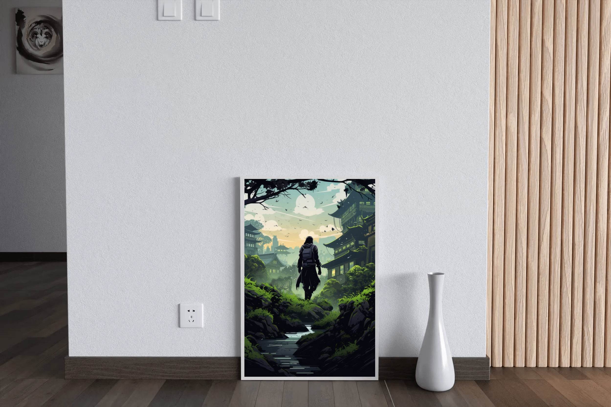 Full Shot Ninja Wearing Equipment Anime Wall Art - beink online art store