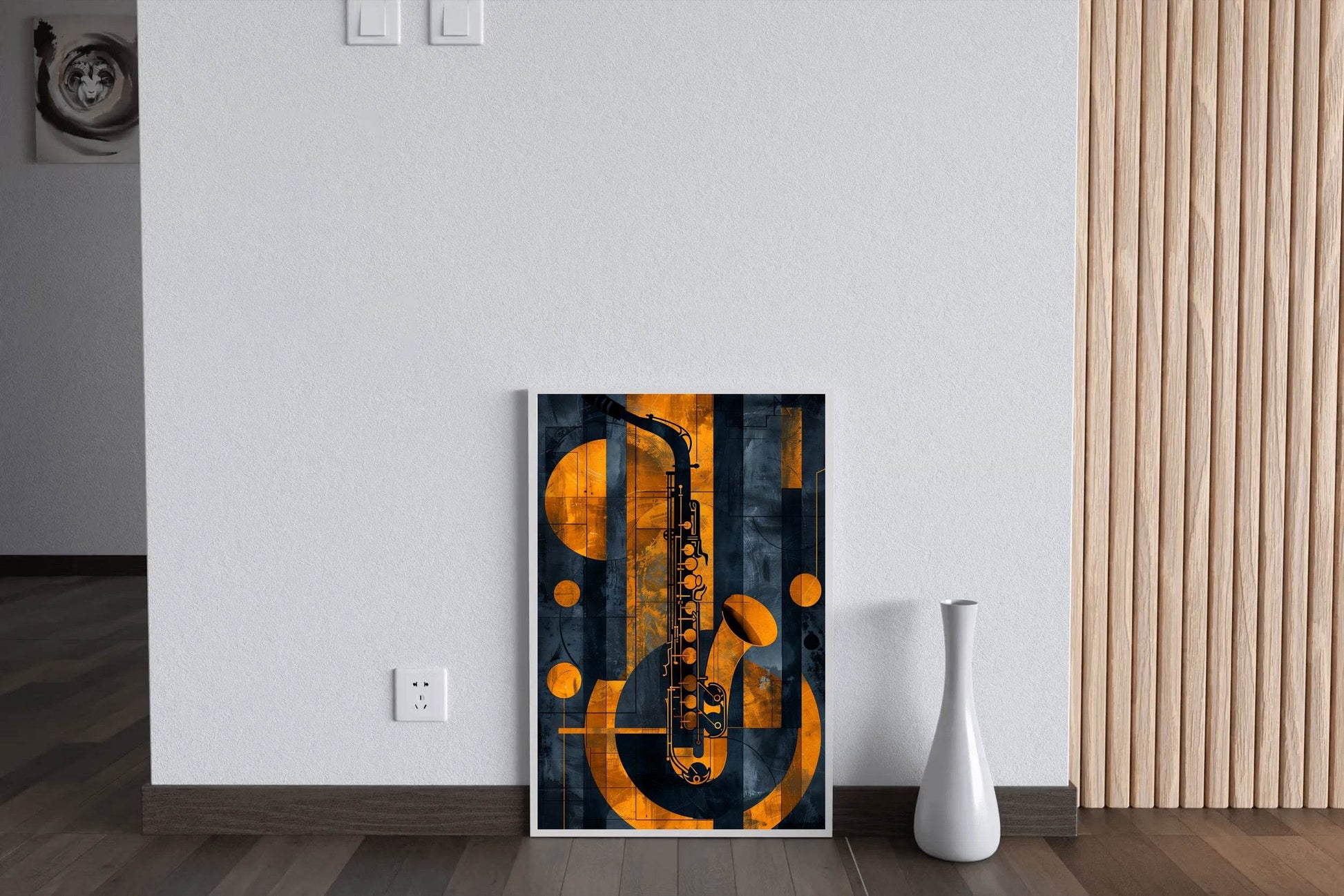 Saxophone With Yellow Lines Wall Art - beink online art store