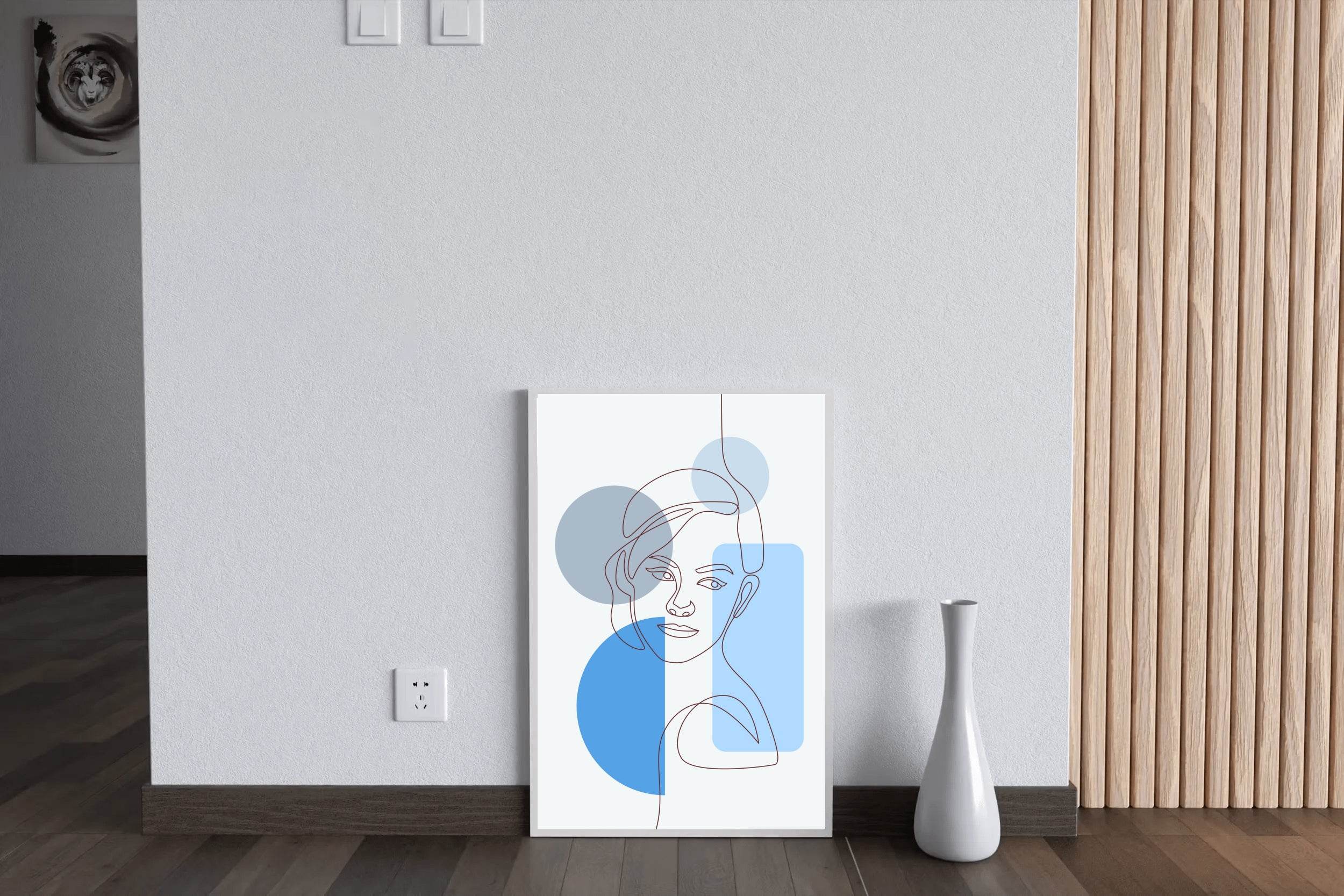 Minimal Face Of a European Girl Wall Art - beink online art store