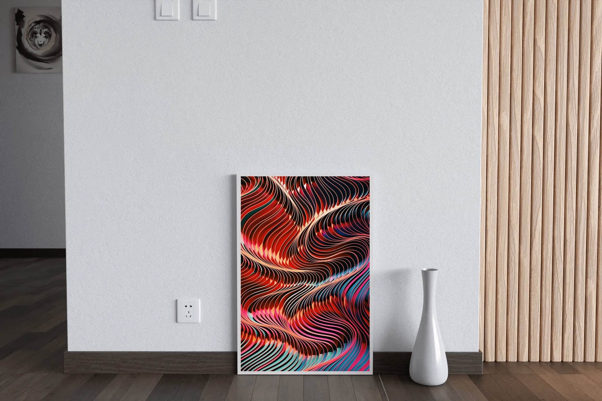 Dark Multicolor Lines Abstract Wall Art - beink online art store