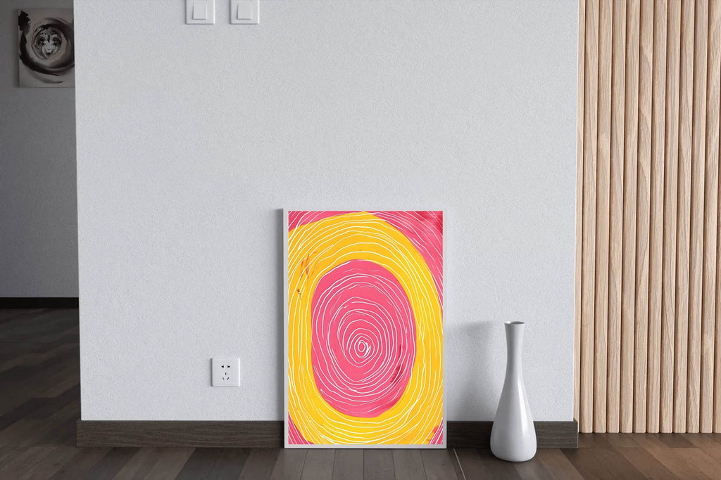 Yellow and Pink Swirl Digital Art - beink online art store