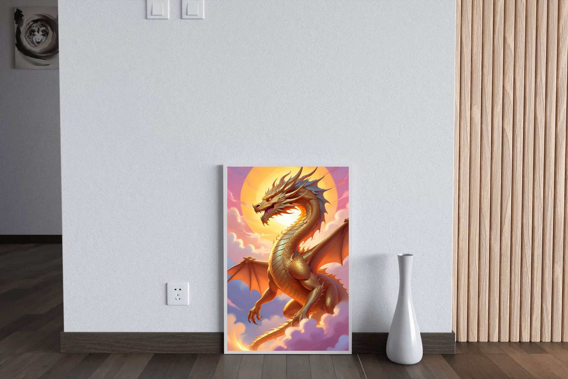 Golden Dragon Animal Wall Art - beink online art store