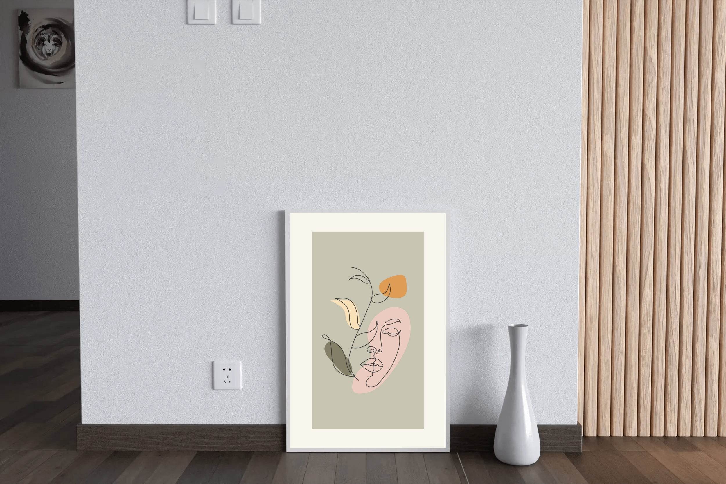 Flower Design With Face Wall Art - beink online art store