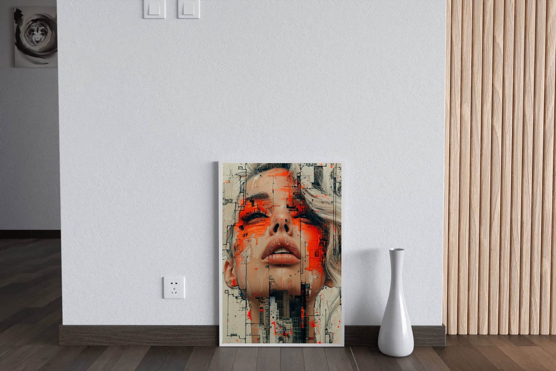 Women With Red Paint on Face Digital Art - beink online art store