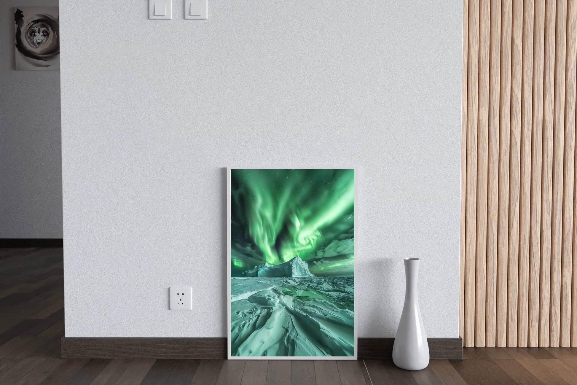 Northern Lights Dance Over Iceberg Wall Art - beink online art store