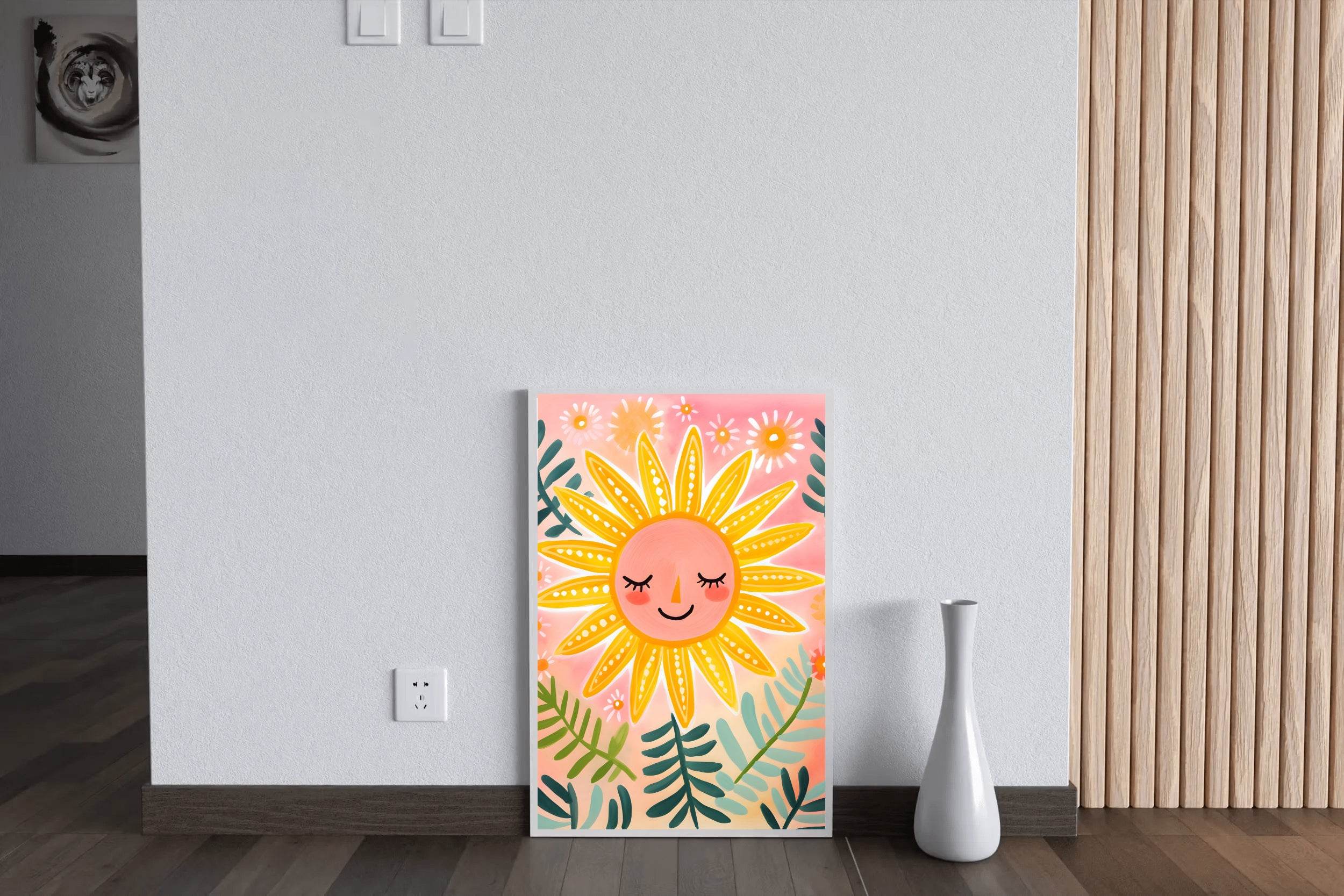 Watercolor Painting of Smiling Sun - beink online art store