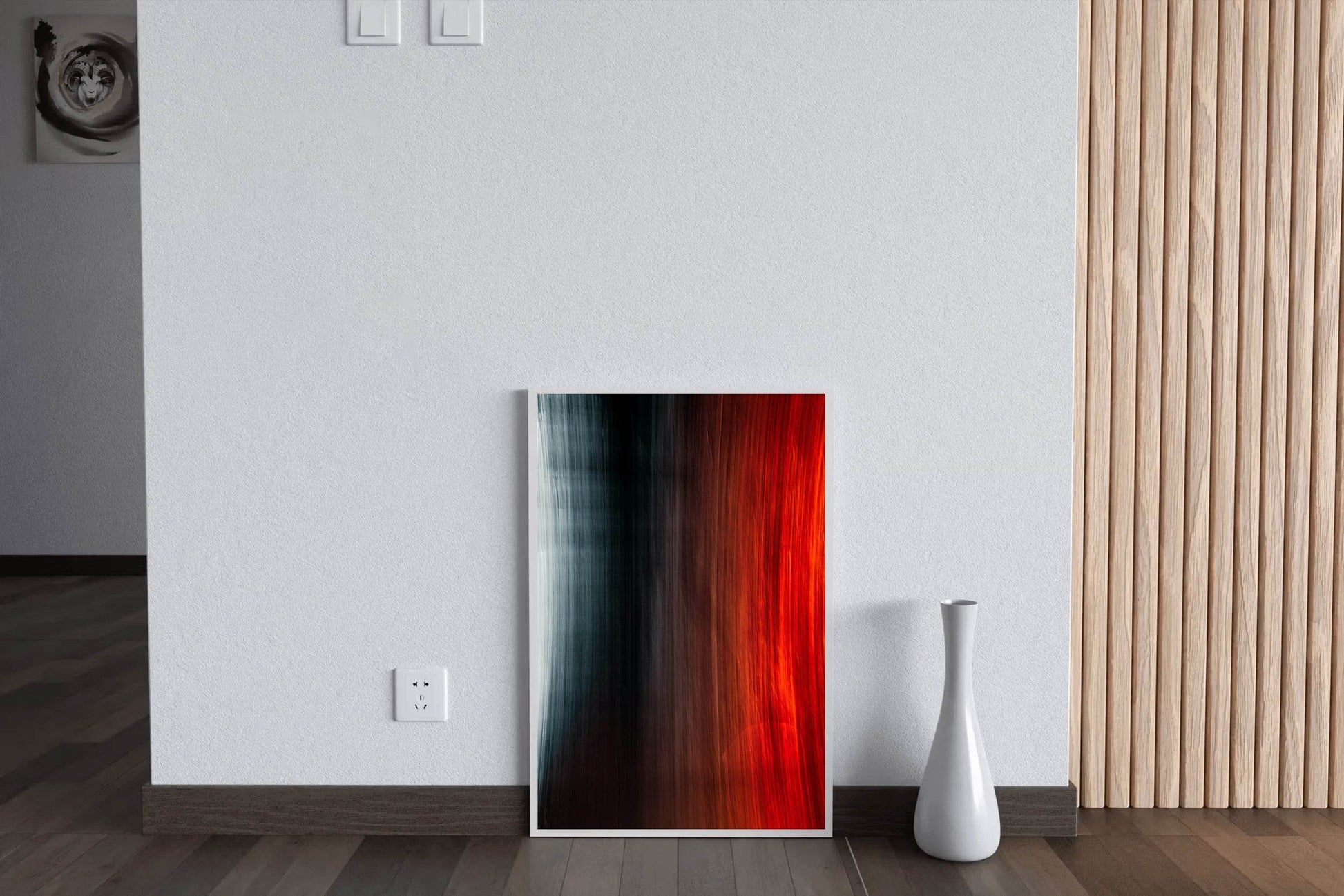 Straight Black and White Brush Lines Abstract Wall Art - beink online art store