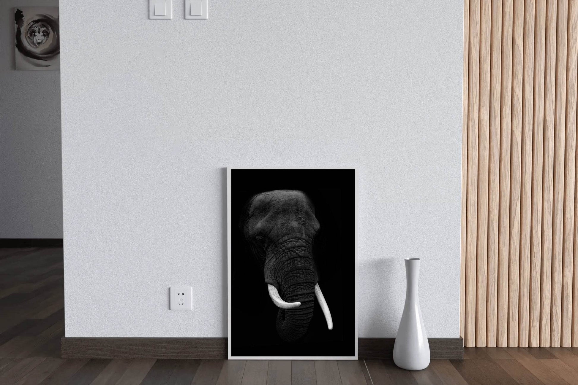 African Bush Elephant Black & White Wall Art - beink online art store