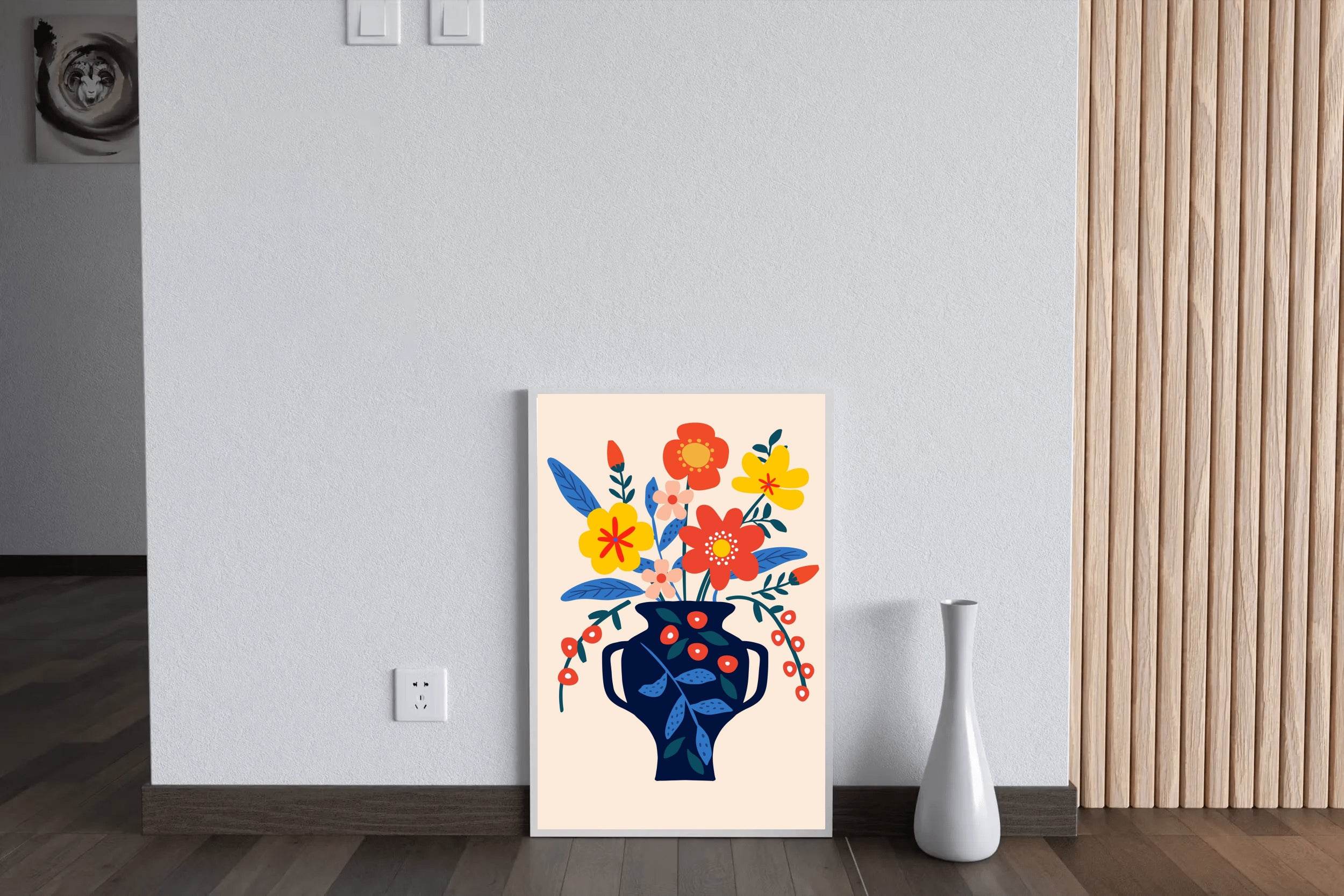Painting Of a Clay Pot With Summer Flowers Art - beink online art store