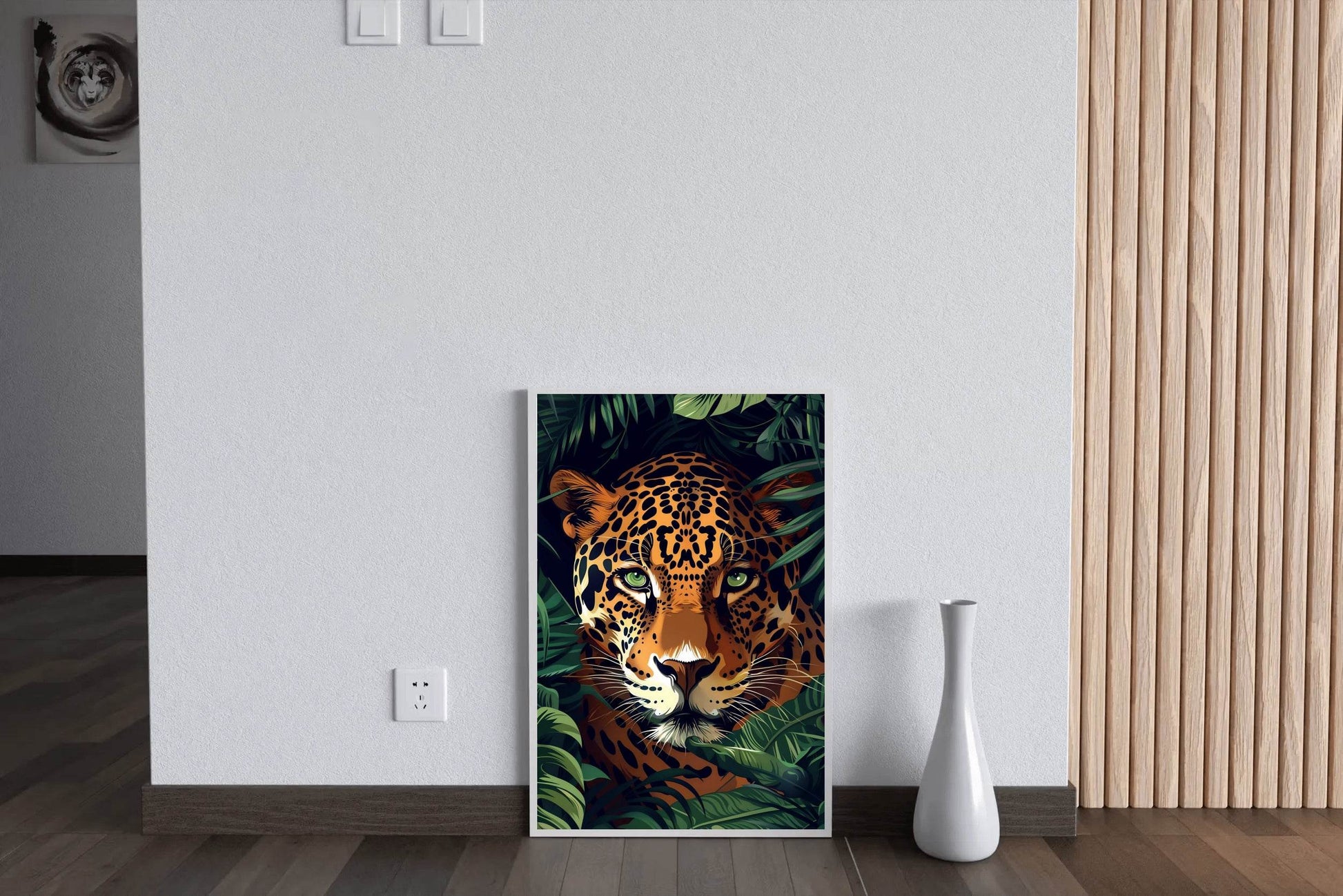 Painting of Tiger Hiding in Bushes - beink online art store