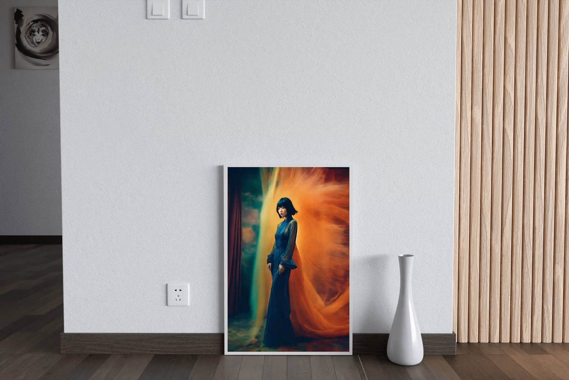 Blue Long Maximalist Dress Model Wall Art - beink online art store