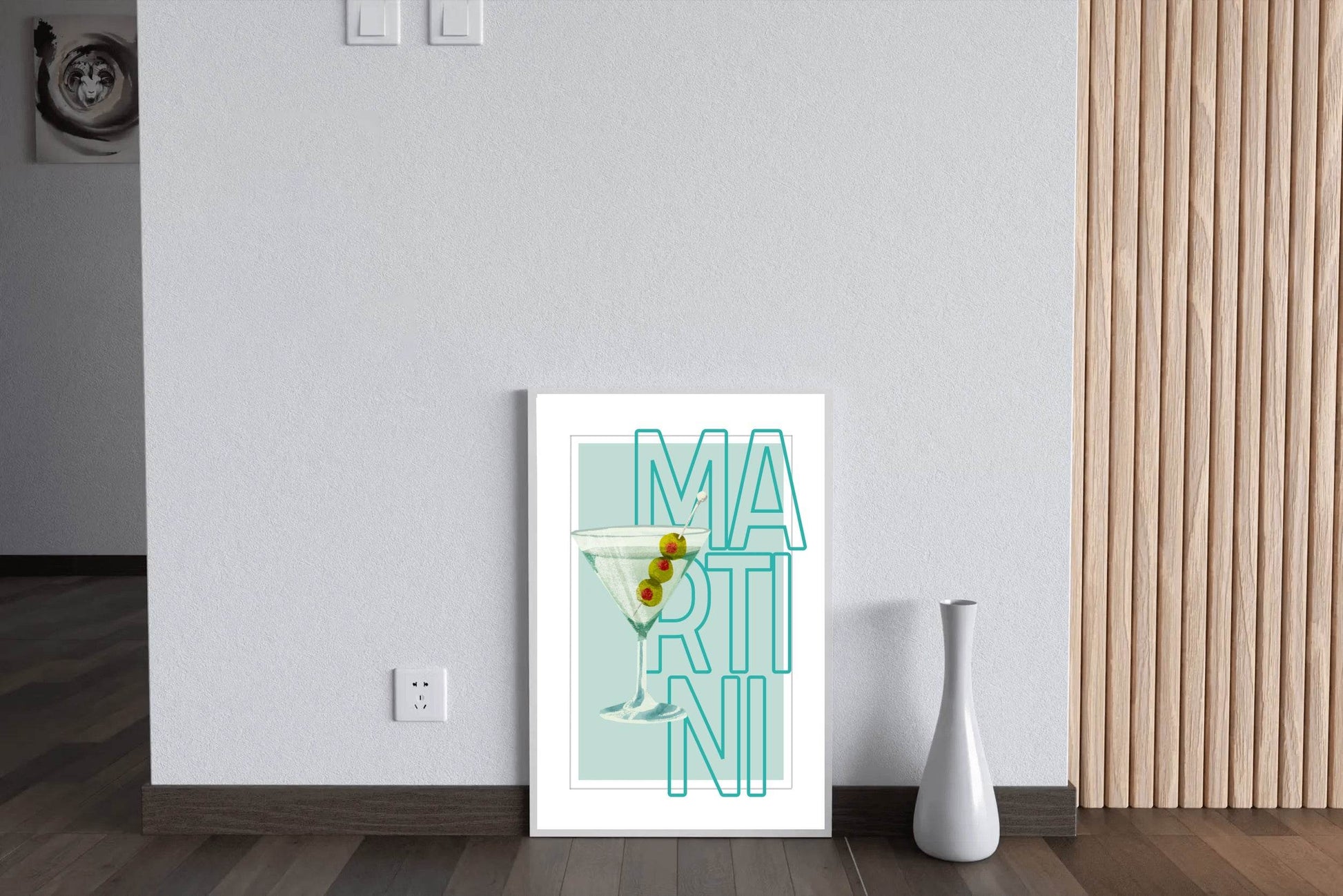 Martini Cocktail With Green Olives Wall Art - beink online art store