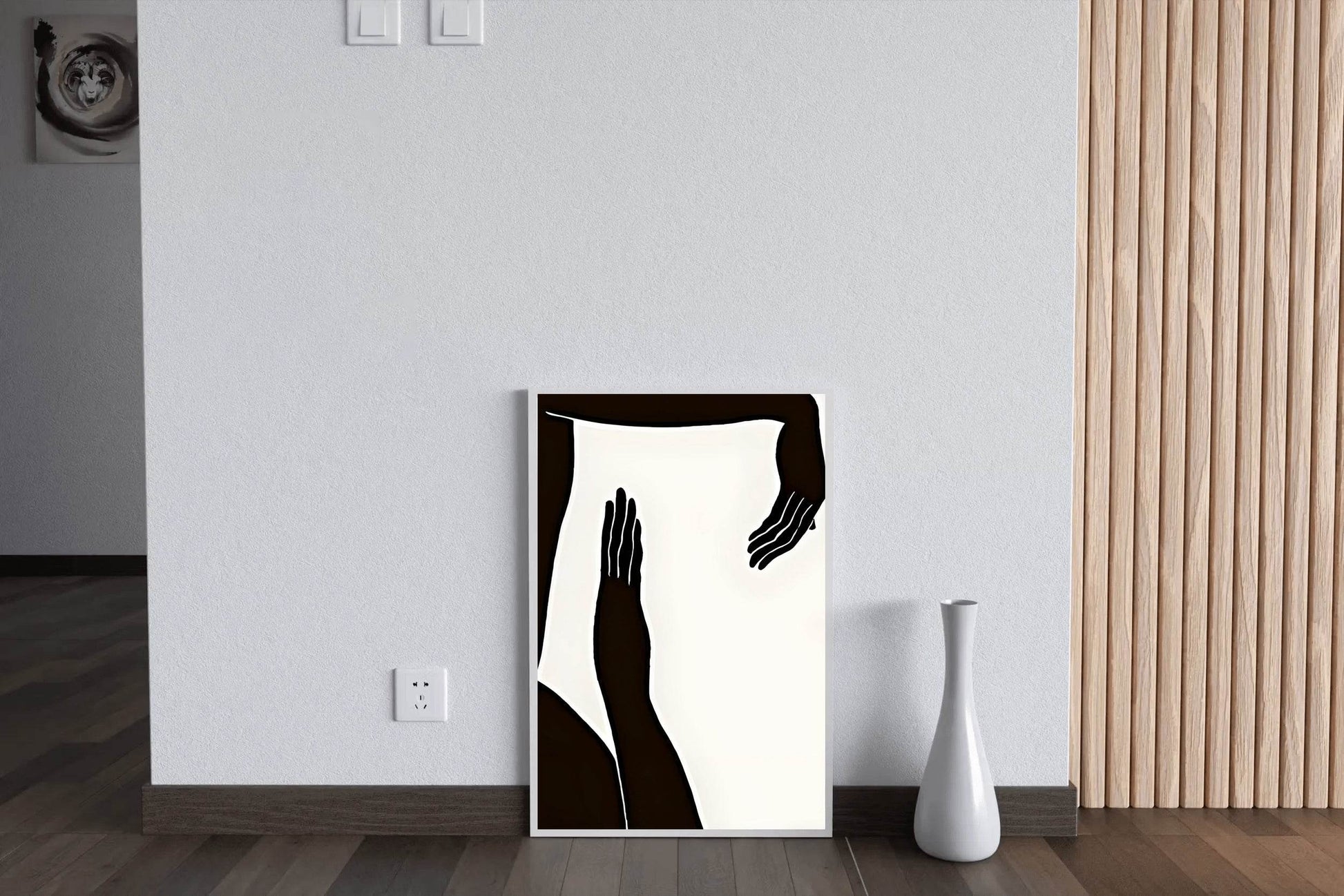 Black Silhouette of Hands Modern Wall Art - beink online art store