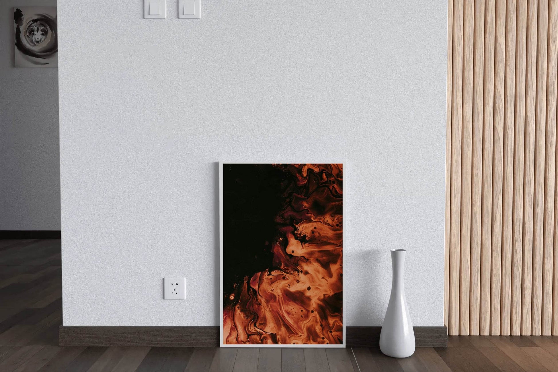 Fire Burning Brush Strokes Abstract Wall Art - beink online art store