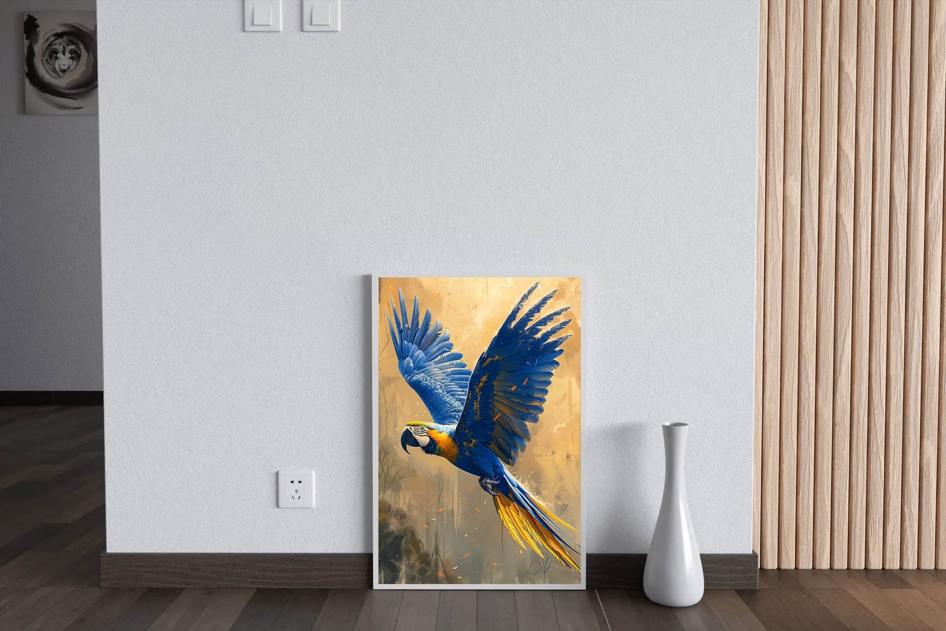 Painting of Blue Flying Macaw - beink online art store