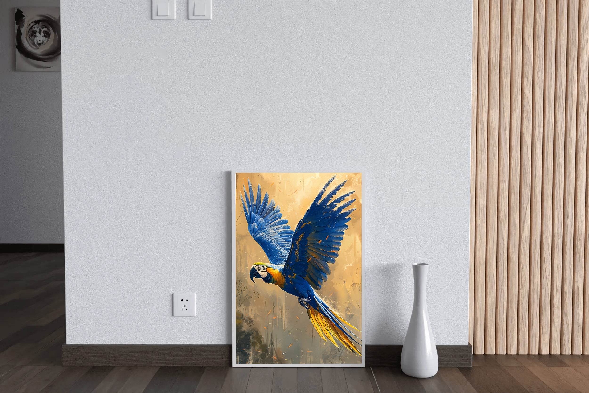 Painting of Blue Flying Macaw - beink online art store
