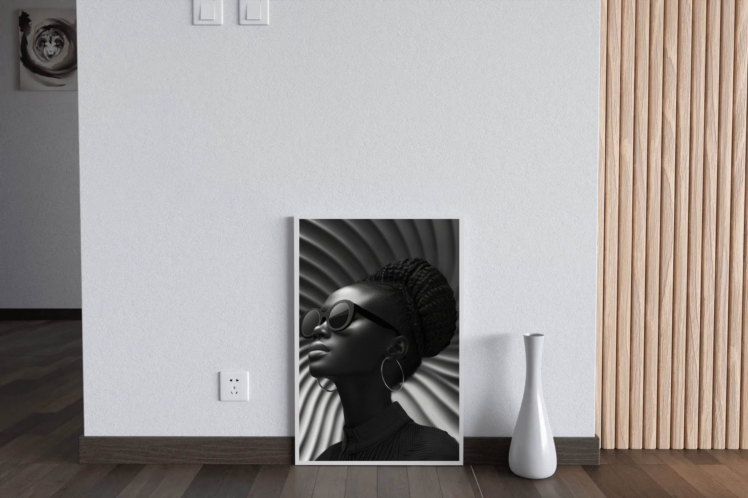 Girl in Goggle Black & White Wall Art - beink online art store