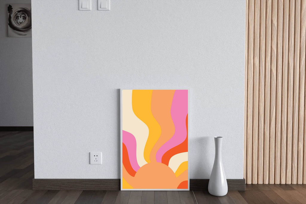 Watercolor Painting of Sun Rays Wall Art - beink online art store