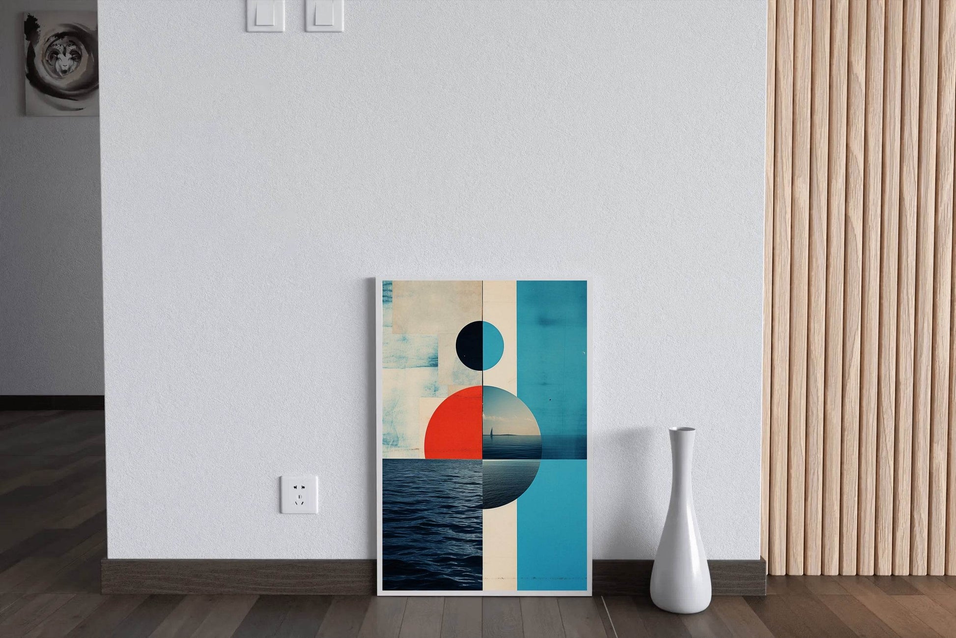 Creative Geometric Shapes With Sea Abstract Wall Art - beink online art store