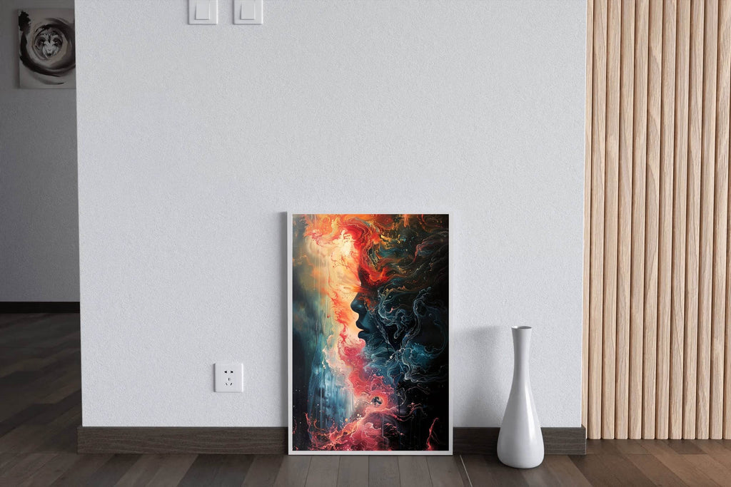 Colorful Oil Painting With Women Face Digital Art - beink online art store