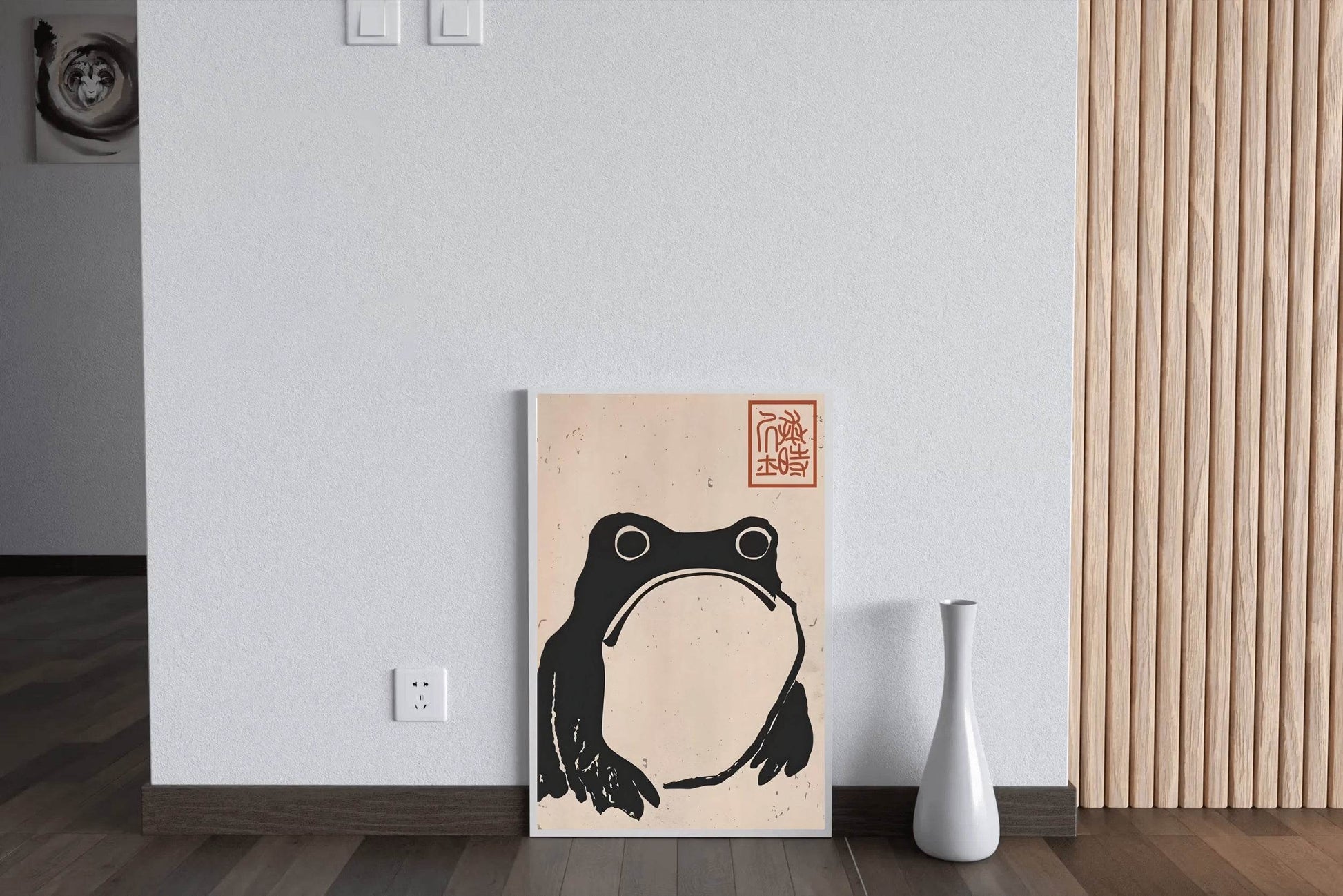 Sumo Black Hoji Frog Modern Wall Art - beink online art store
