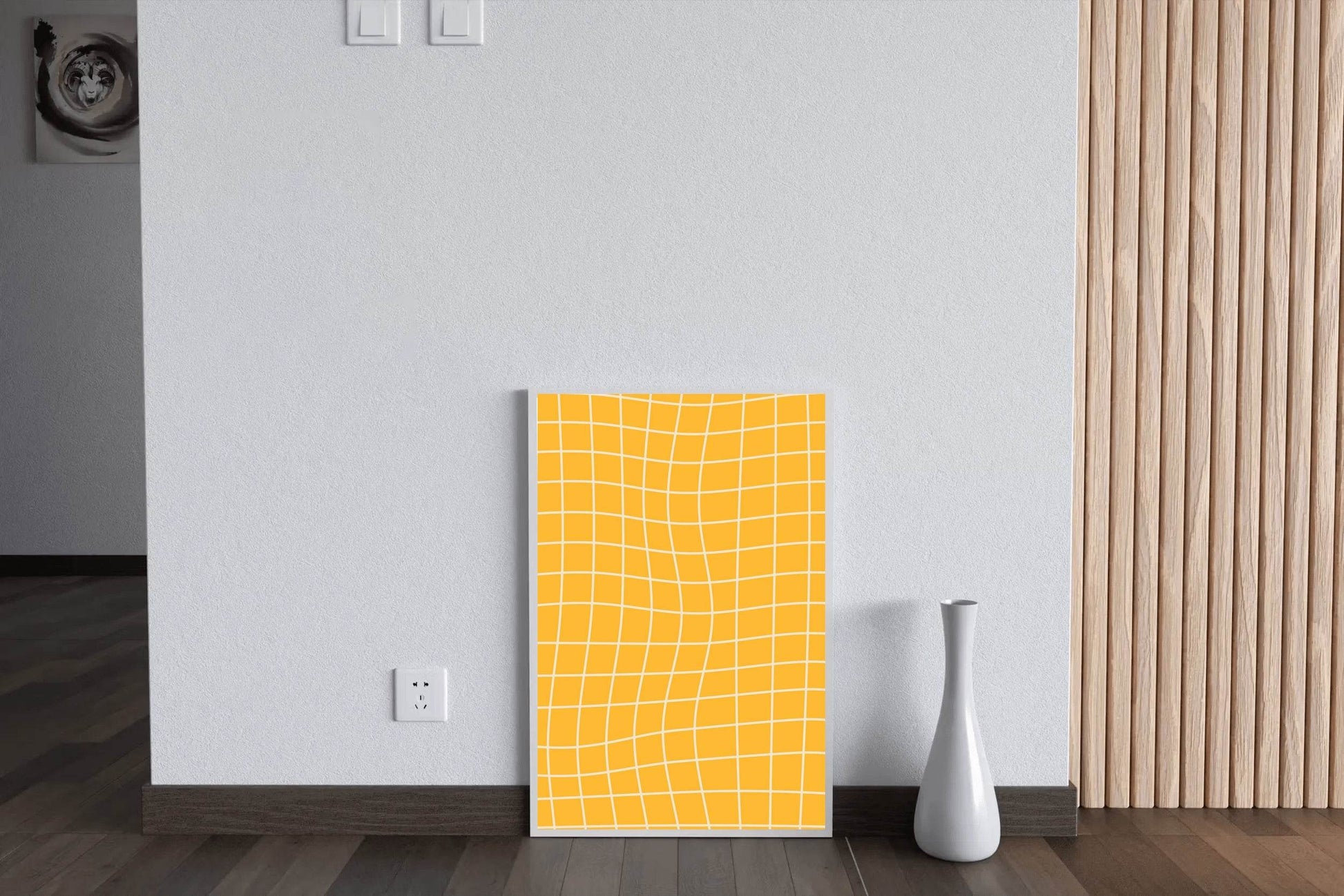 Yellow Curved Background Painting Wall Art - beink online art store