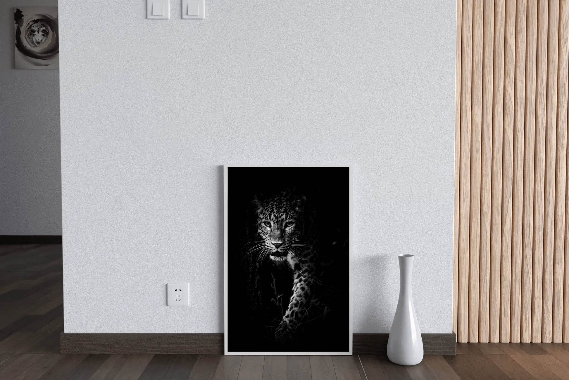 Amur Leopard Black & White Wall Art - beink online art store