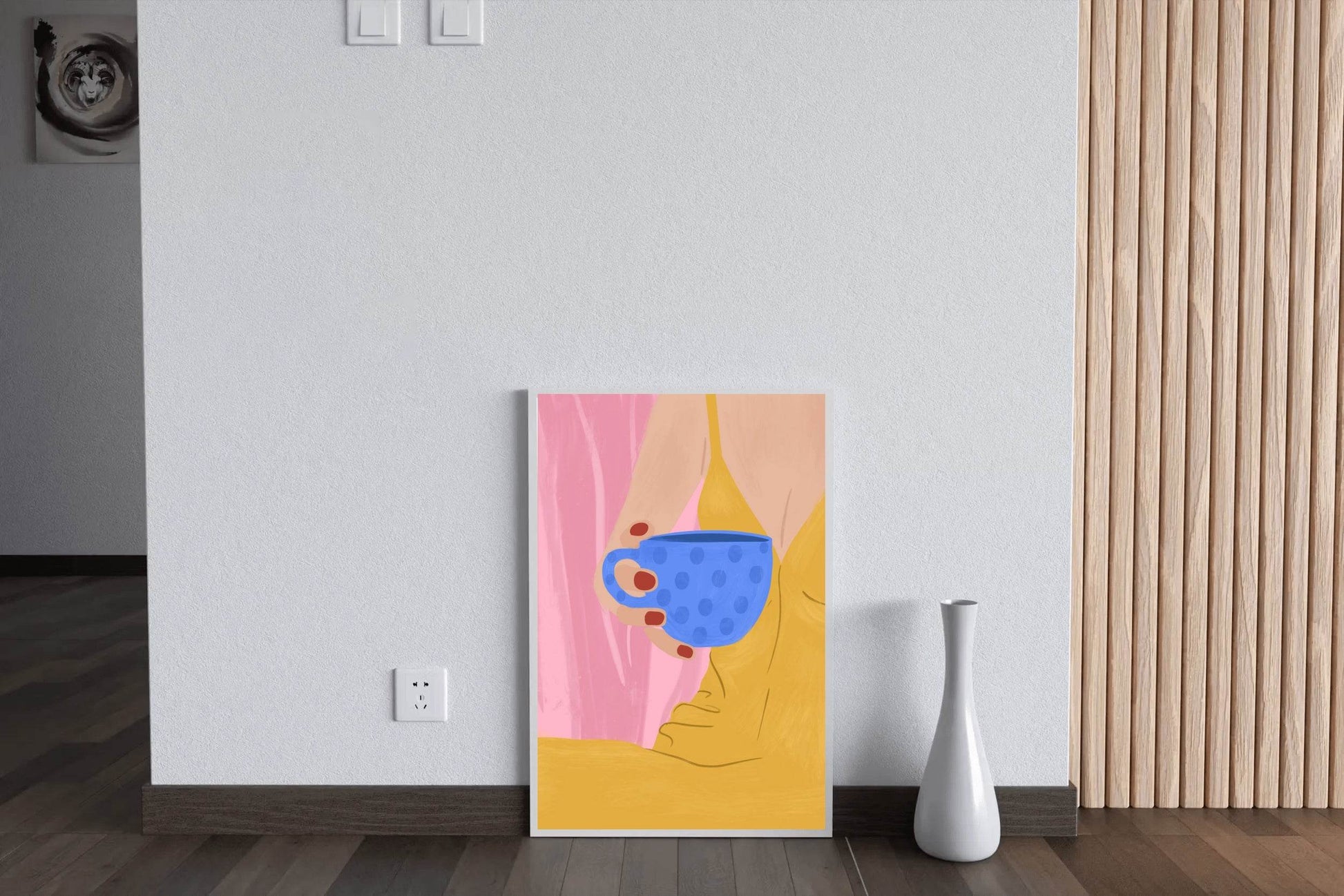 Contemporary Woman With Coffee in Hand Wall Art - beink online art store