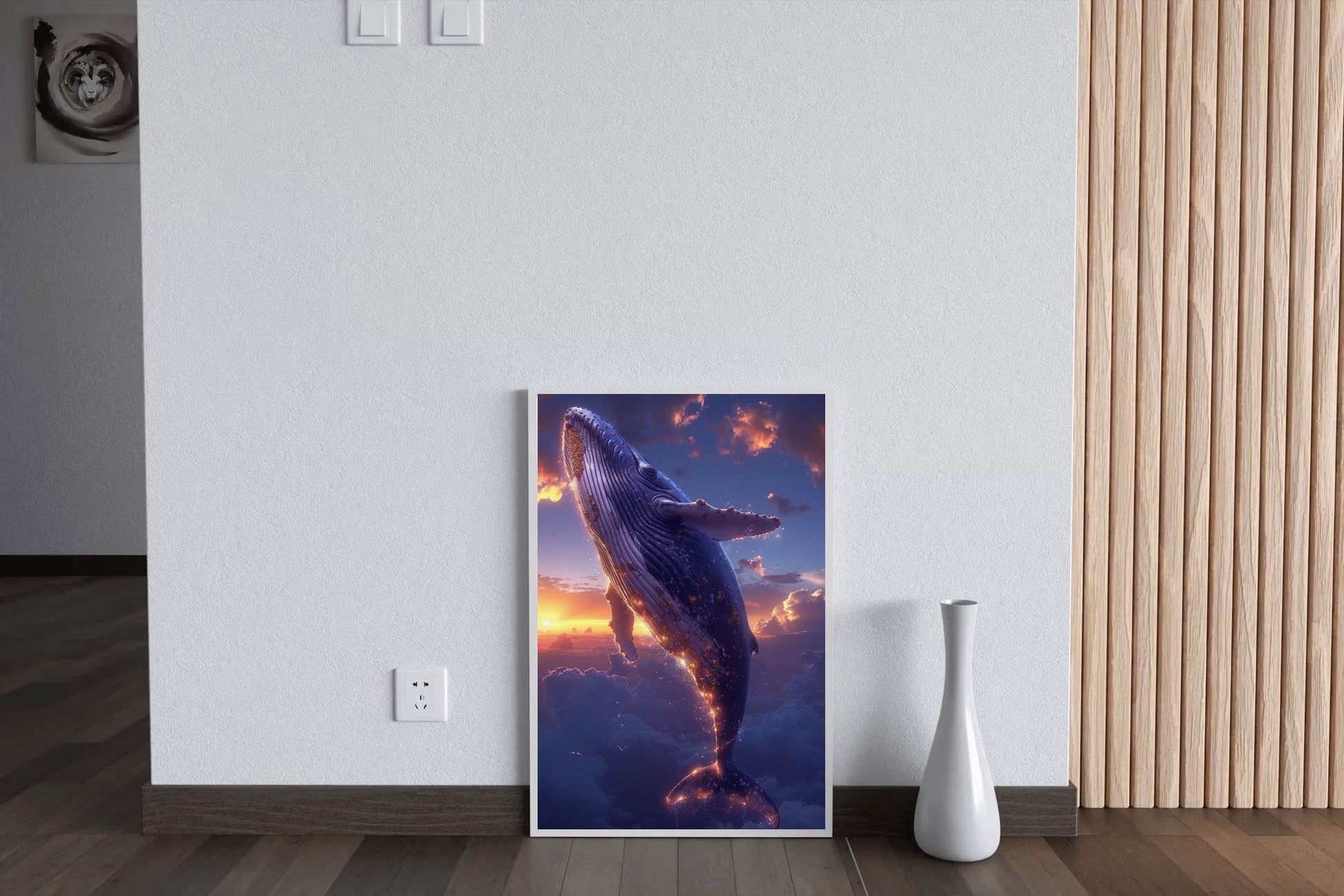 Digital Painting of Fantasy Whale Wall Art - beink online art store