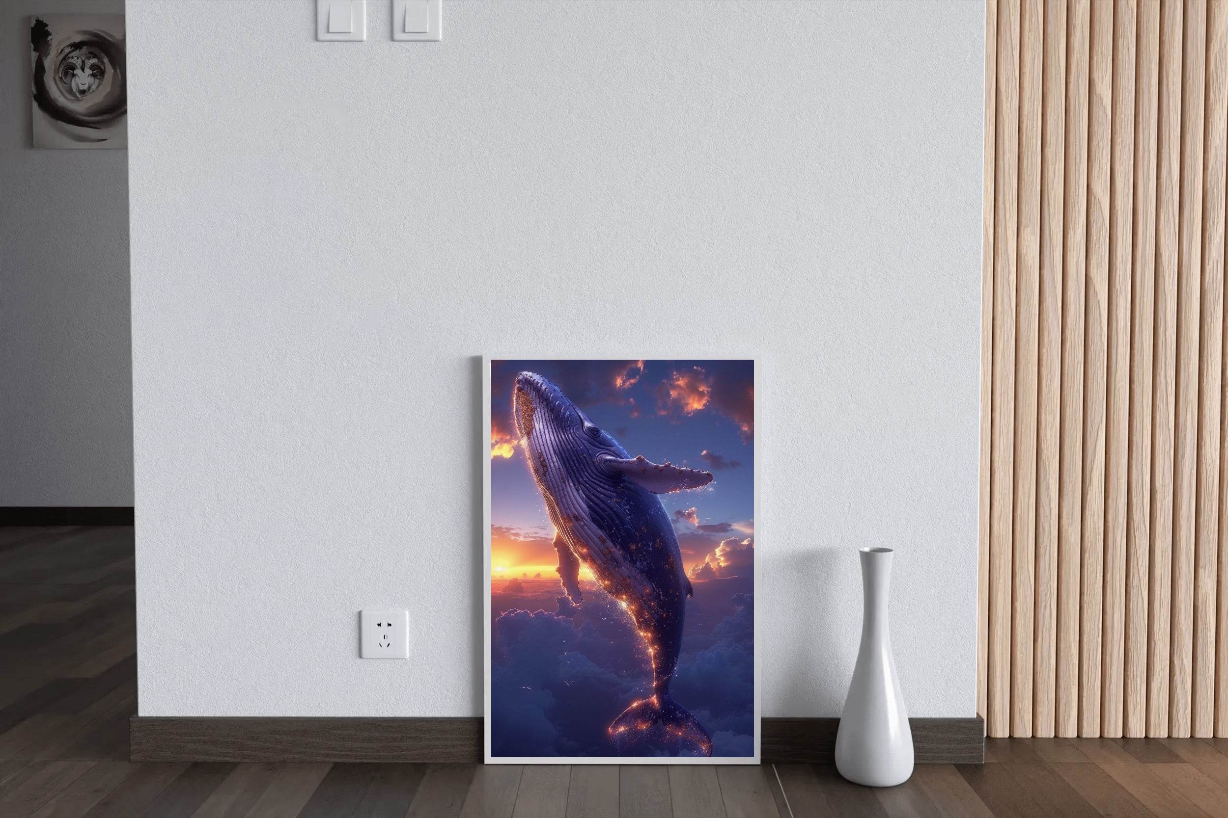 Digital Painting of Fantasy Whale Wall Art - beink online art store