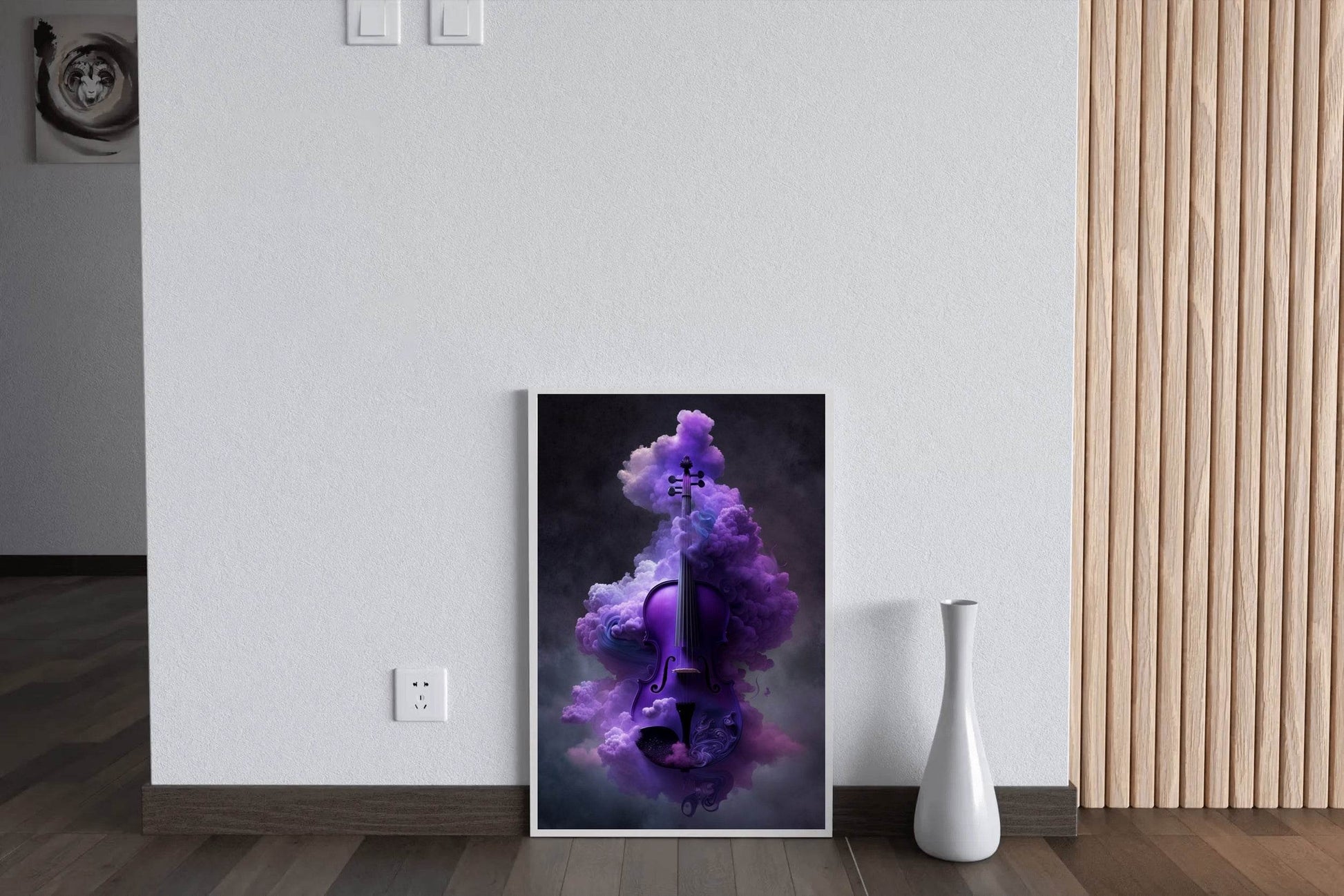 Purple Magic Violin In Smoke Wall Art - beink online art store