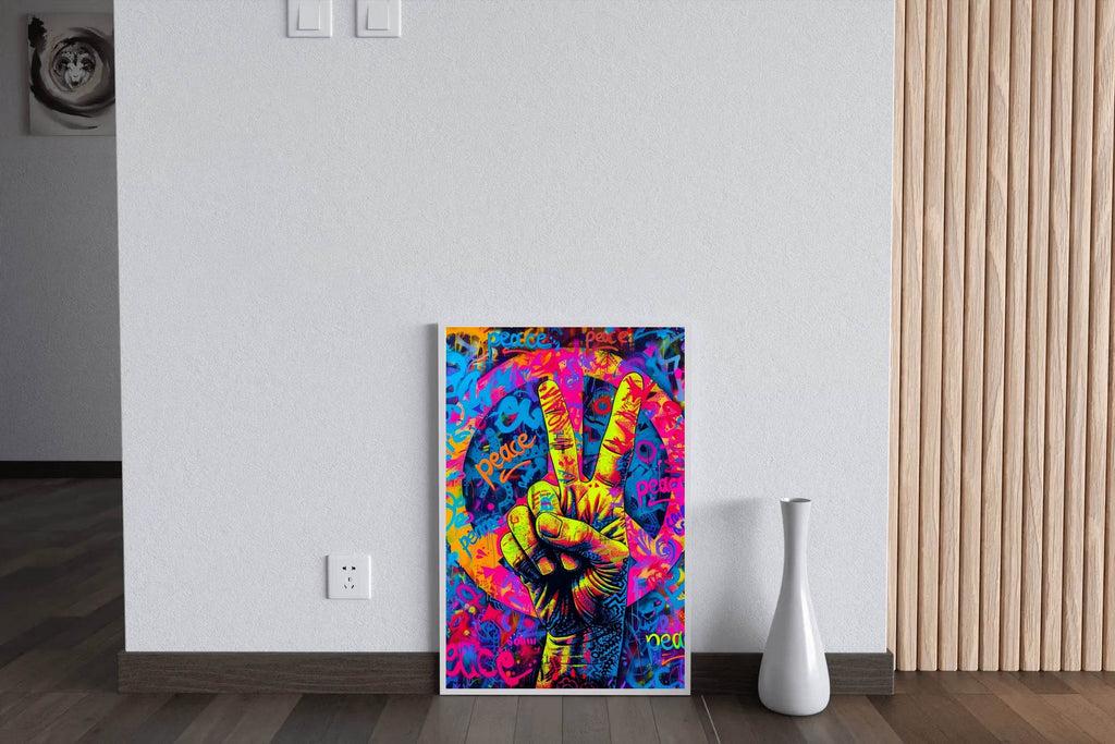 Graffiti Wall with a Peace Sign Wall Art - beink online art store