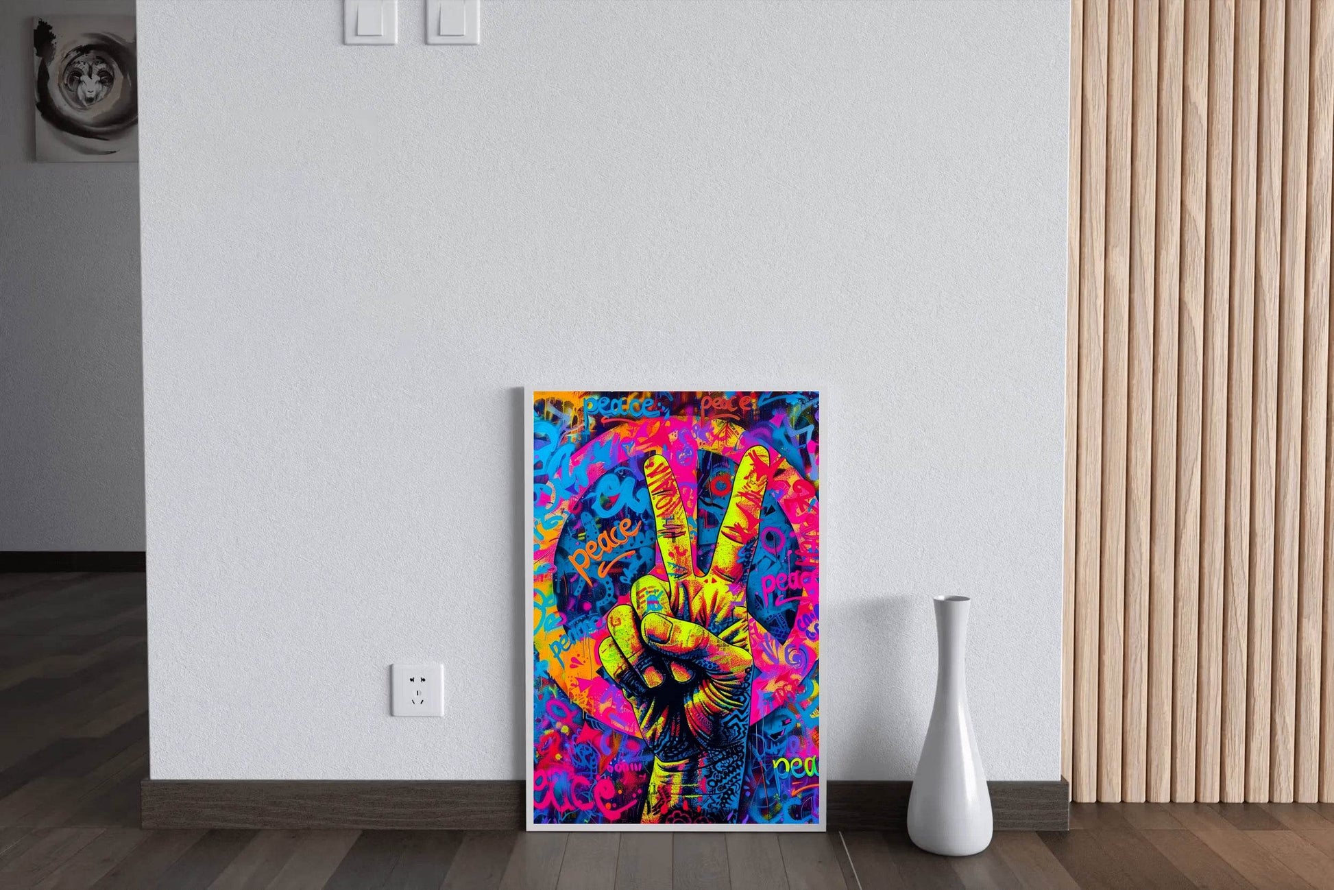 Graffiti Wall with a Peace Sign Wall Art - beink online art store